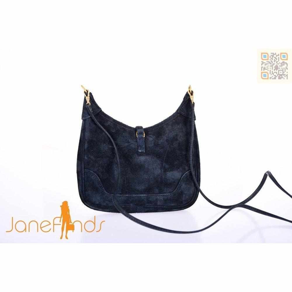 Hermès Micro 15 Suede Black Trim Bag With Gold Hardware