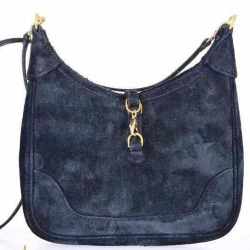 Hermès Micro 15 Suede Black Trim Bag With Gold Hardware