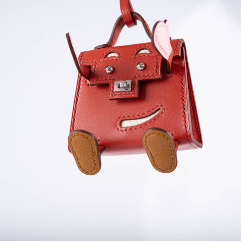 Hermès Micro Kelly Quelle Idole Bag Charm Rose Sakura, Sanguine, Nata, Sesame, Tadelakt and Chevre Mysore Palladium Hardware