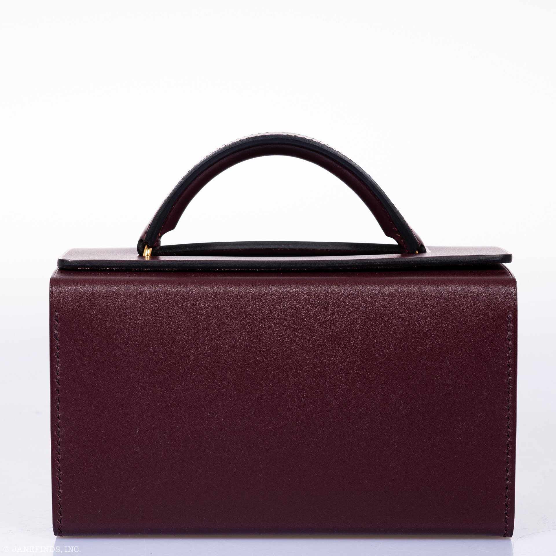 Hermès Minaudière 18 petit h Braise, Gris Paris Porosus Crocodile, Bordeaux Calf Gold Hardware
