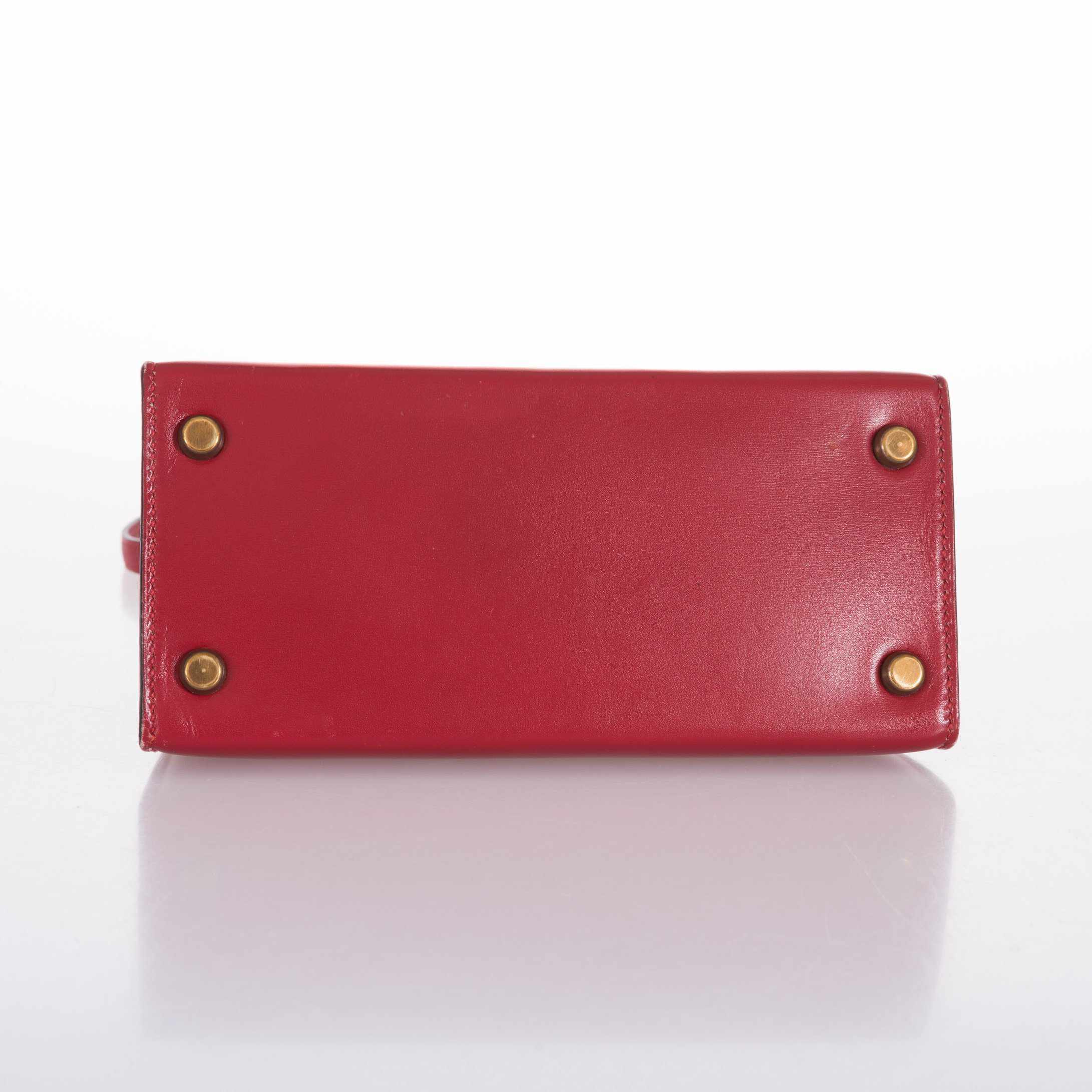 Hermès Mini Kelly 20 Sellier Vintage Rouge Vif And Blue Sapphire Shoulder Bag Rare Two Tone