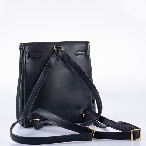 Hermès Mini Kelly Ado 20 Black Gulliver Gold Hardware