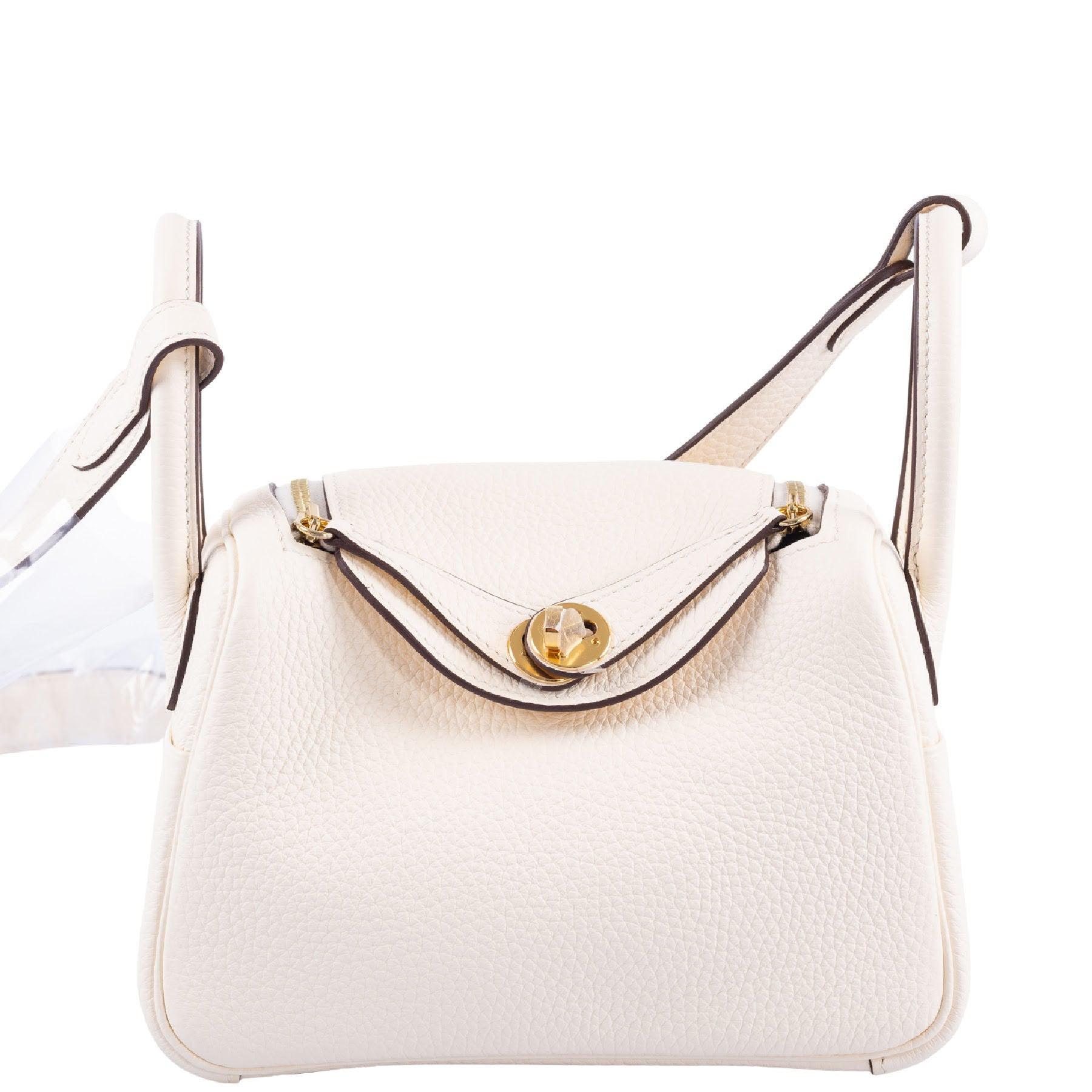 Hermès Mini Lindy 20 Nata Clemence Gold Hardware