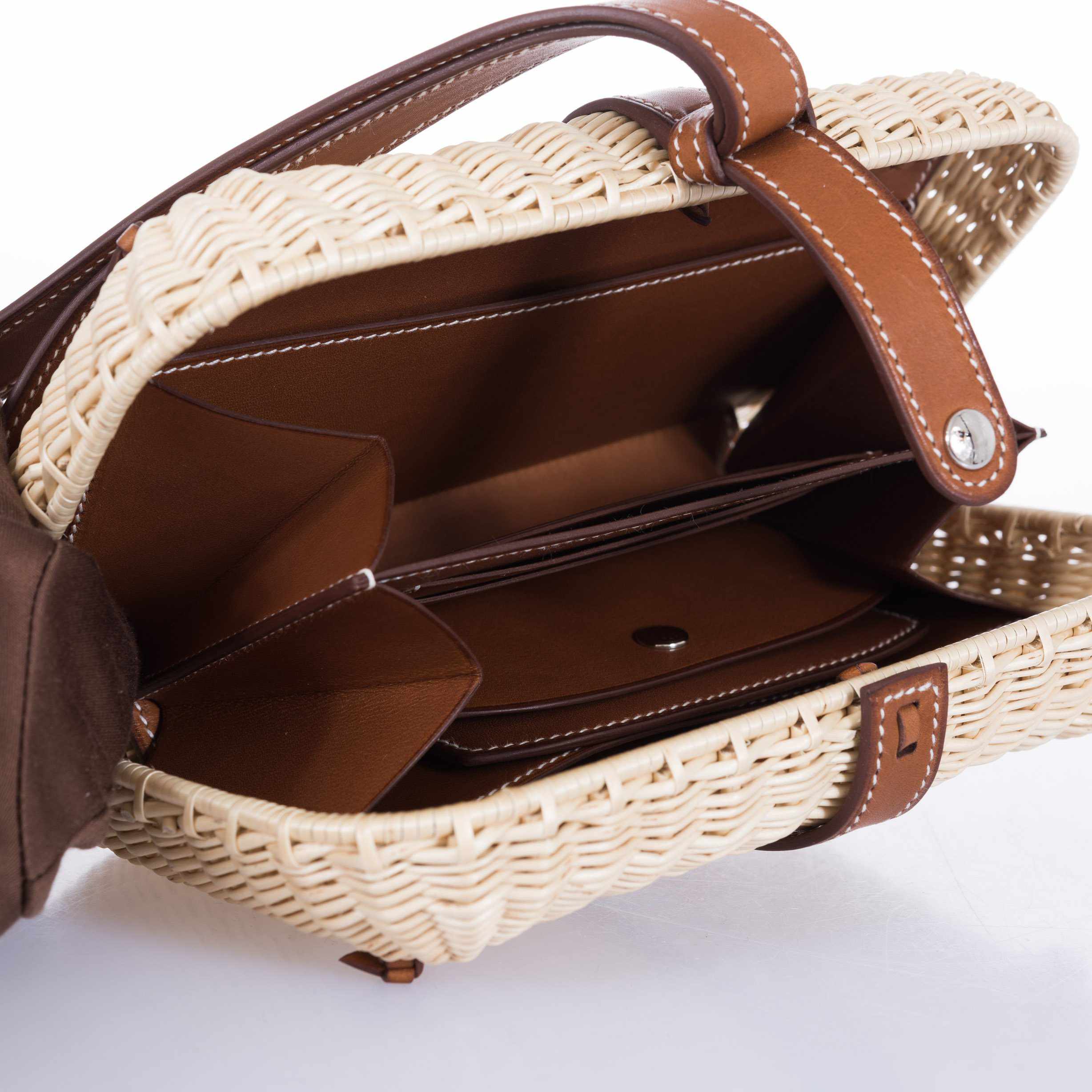 Hermès Picnic Barenia Basket Woven Minaudière Clutch