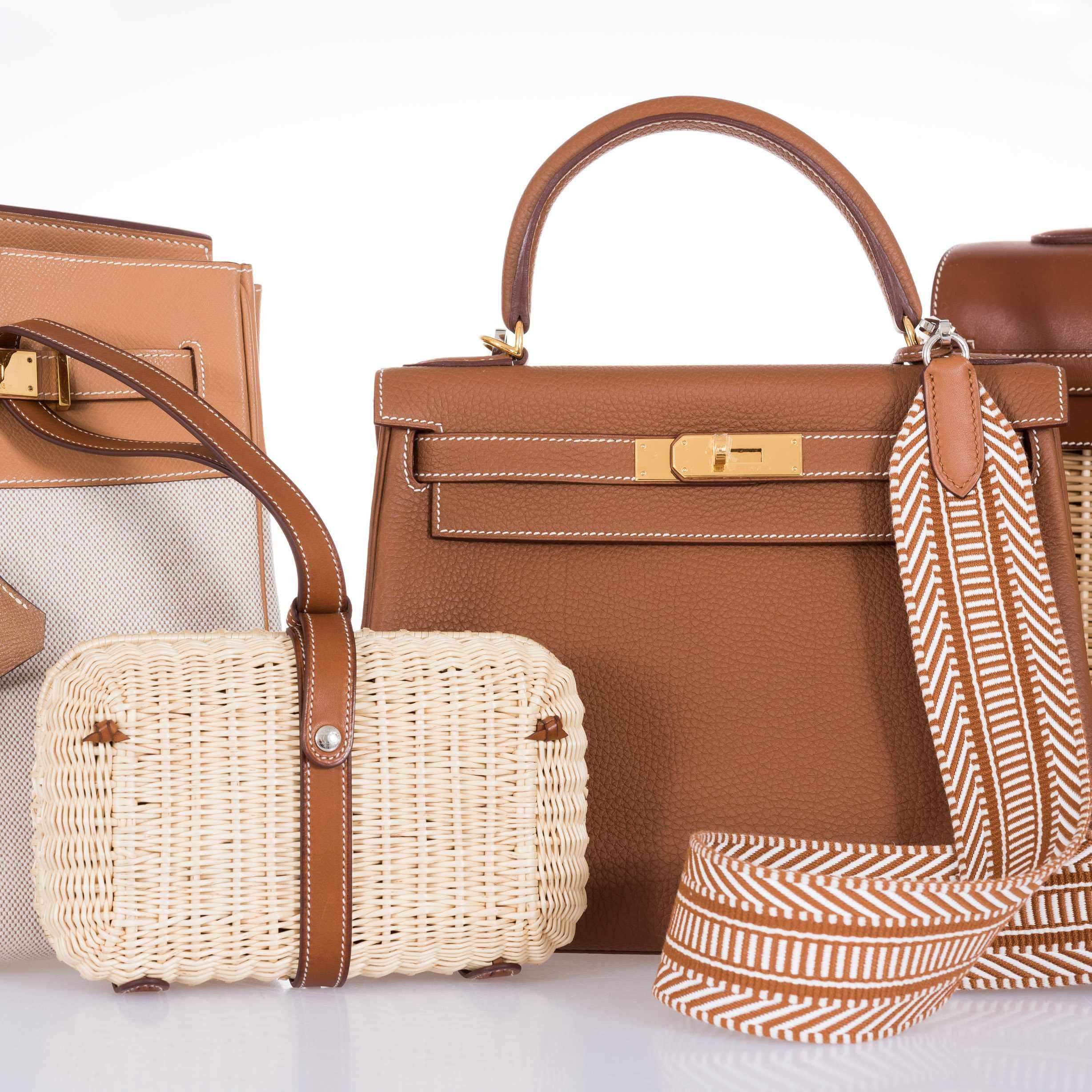 Hermès Picnic Barenia Basket Woven Minaudière Clutch