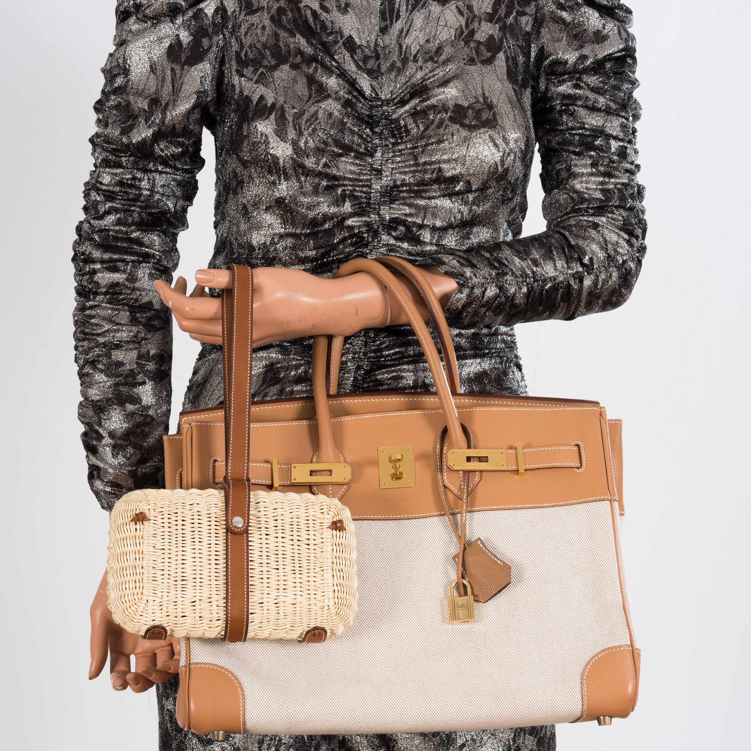 Hermès Picnic Barenia Basket Woven Minaudière Clutch