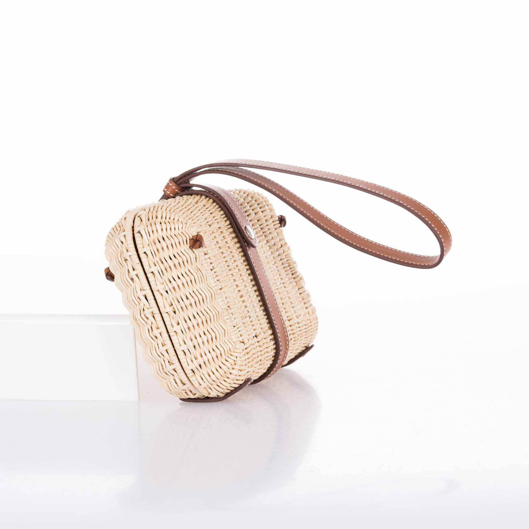 Hermès Picnic Barenia Basket Woven Minaudière Clutch