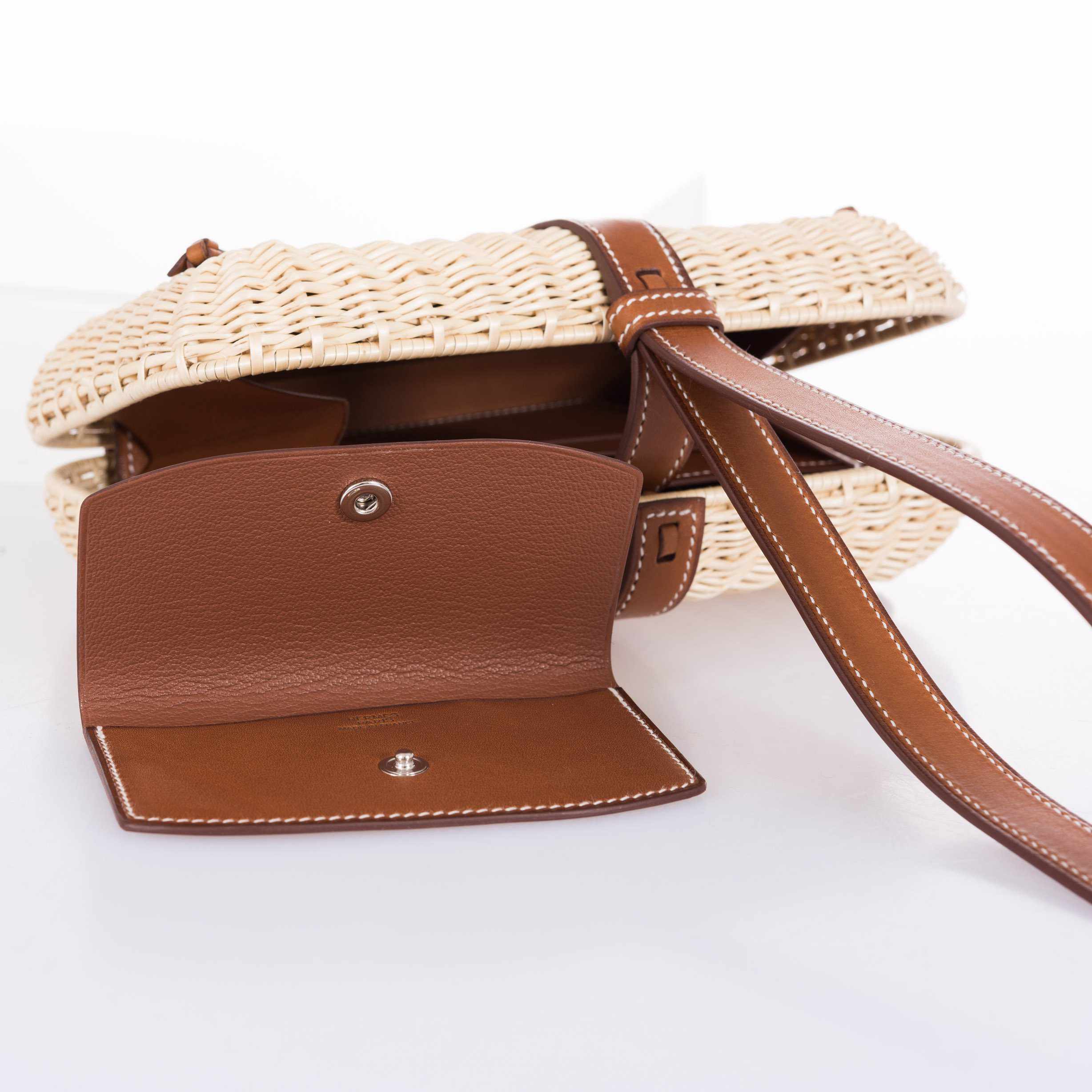 Hermès Picnic Barenia Basket Woven Minaudière Clutch