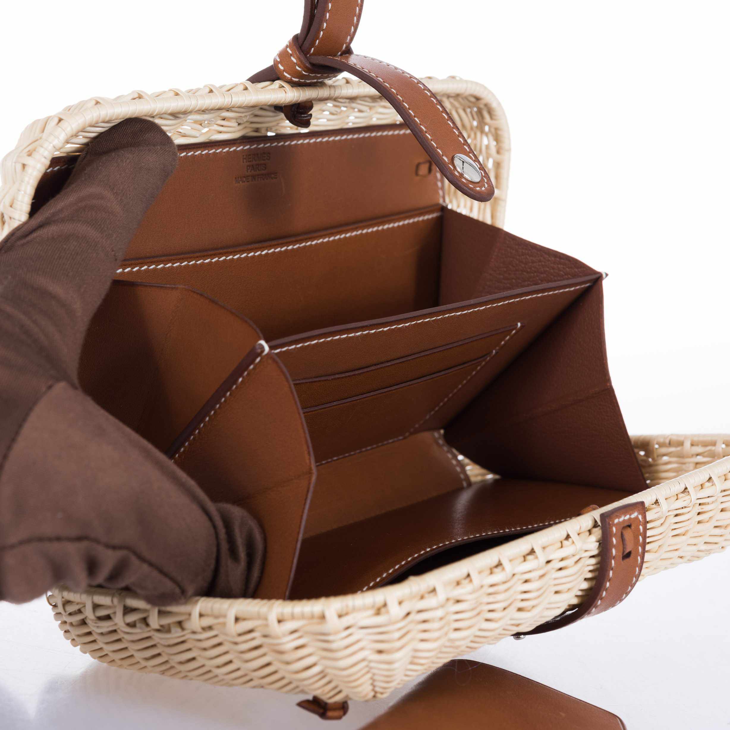 Hermès Picnic Barenia Basket Woven Minaudière Clutch