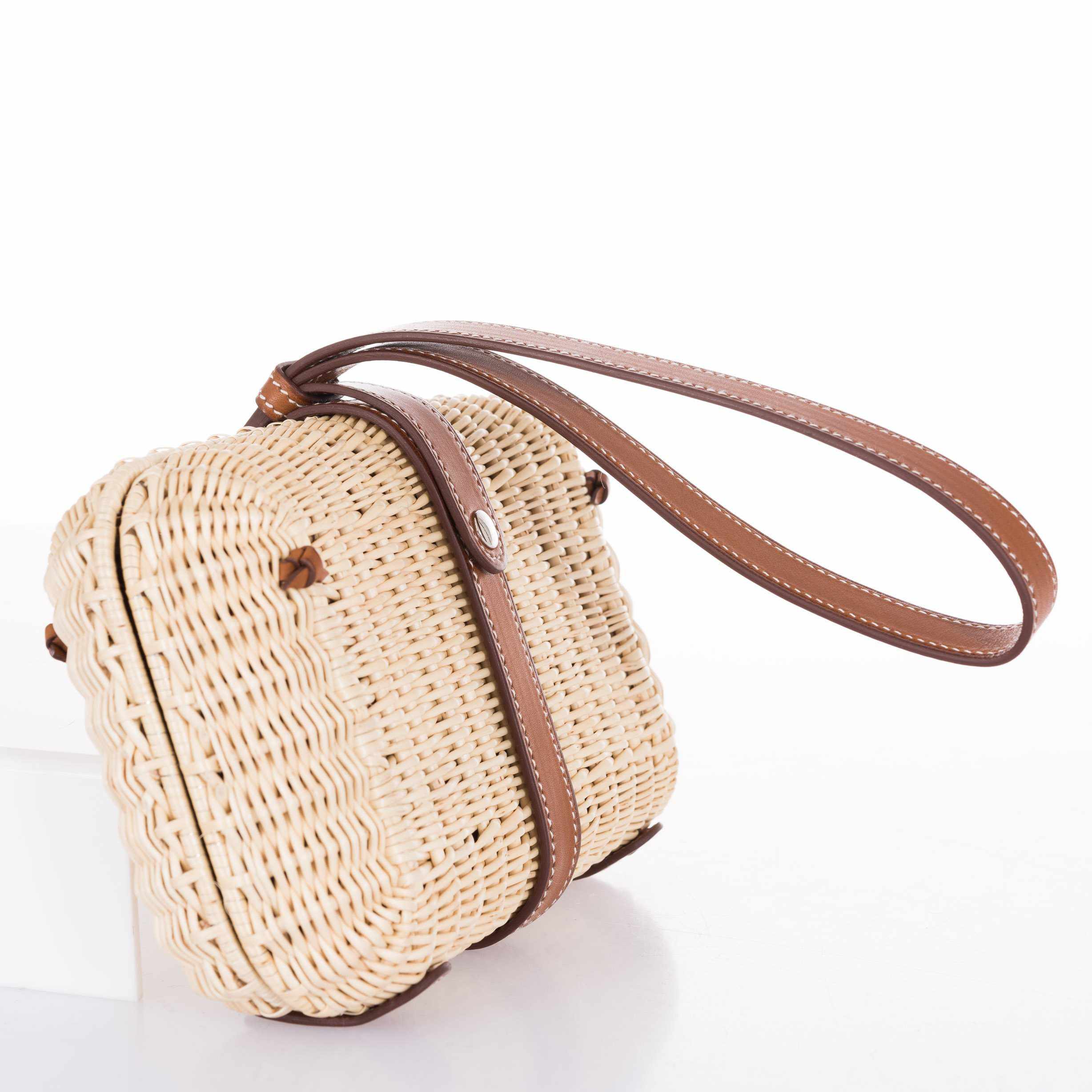 Hermès Picnic Barenia Basket Woven Minaudière Clutch