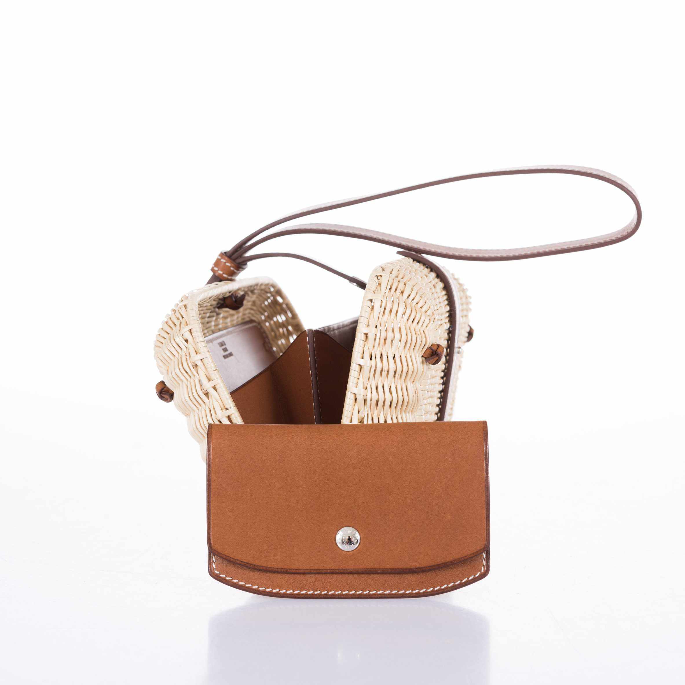 Hermès Picnic Barenia Basket Woven Minaudière Clutch