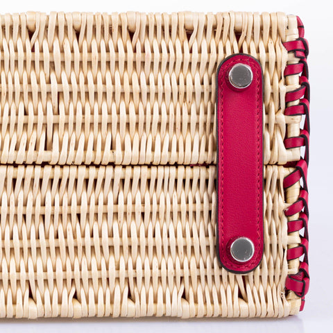 Hermès Picnic Birkin 25 Osier Wicker & Framboise Swift with Palladium Hardware - 2021, Z