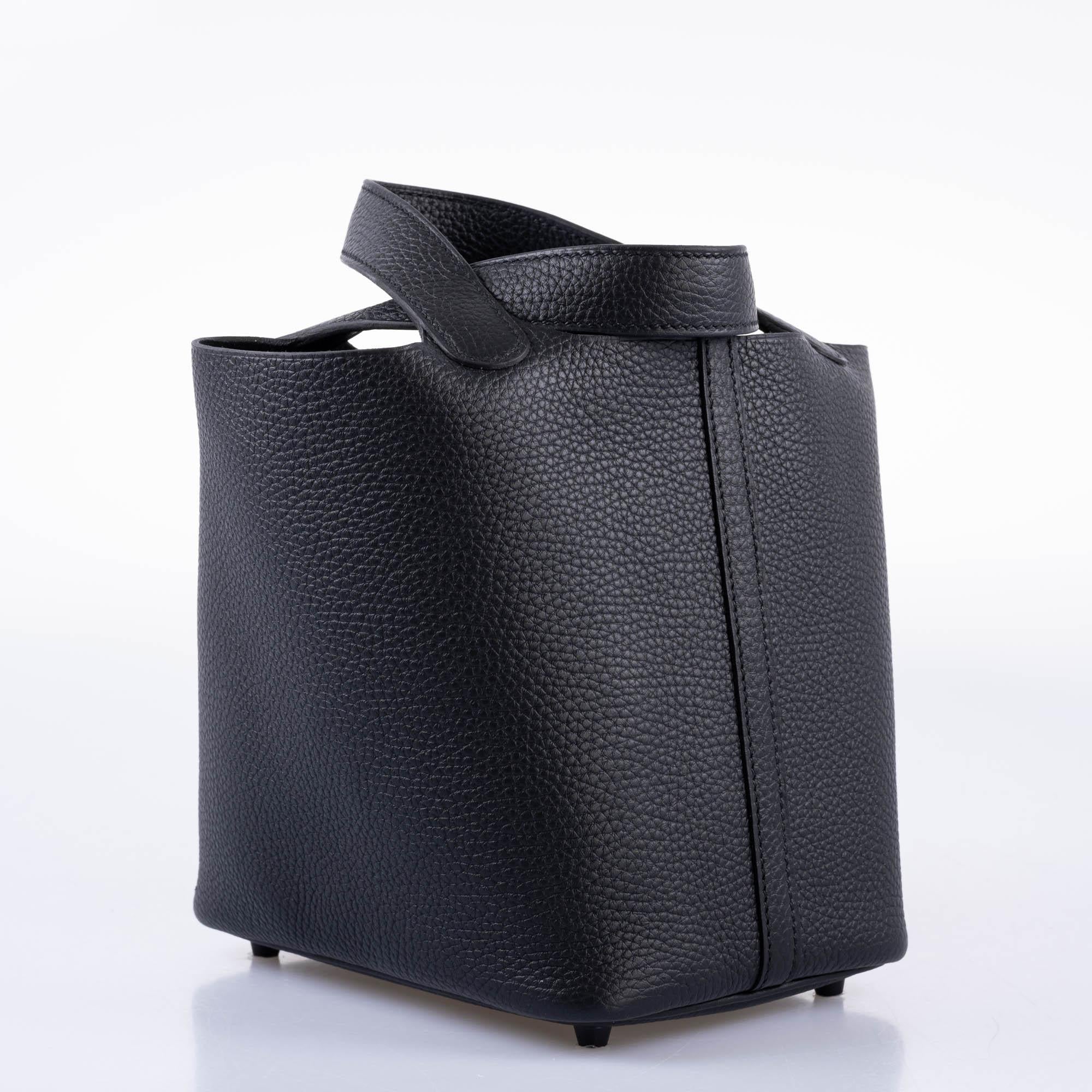 Hermès Picotin Lock 18 Black Clemence Leather Tote with Black Hardware - 2021
