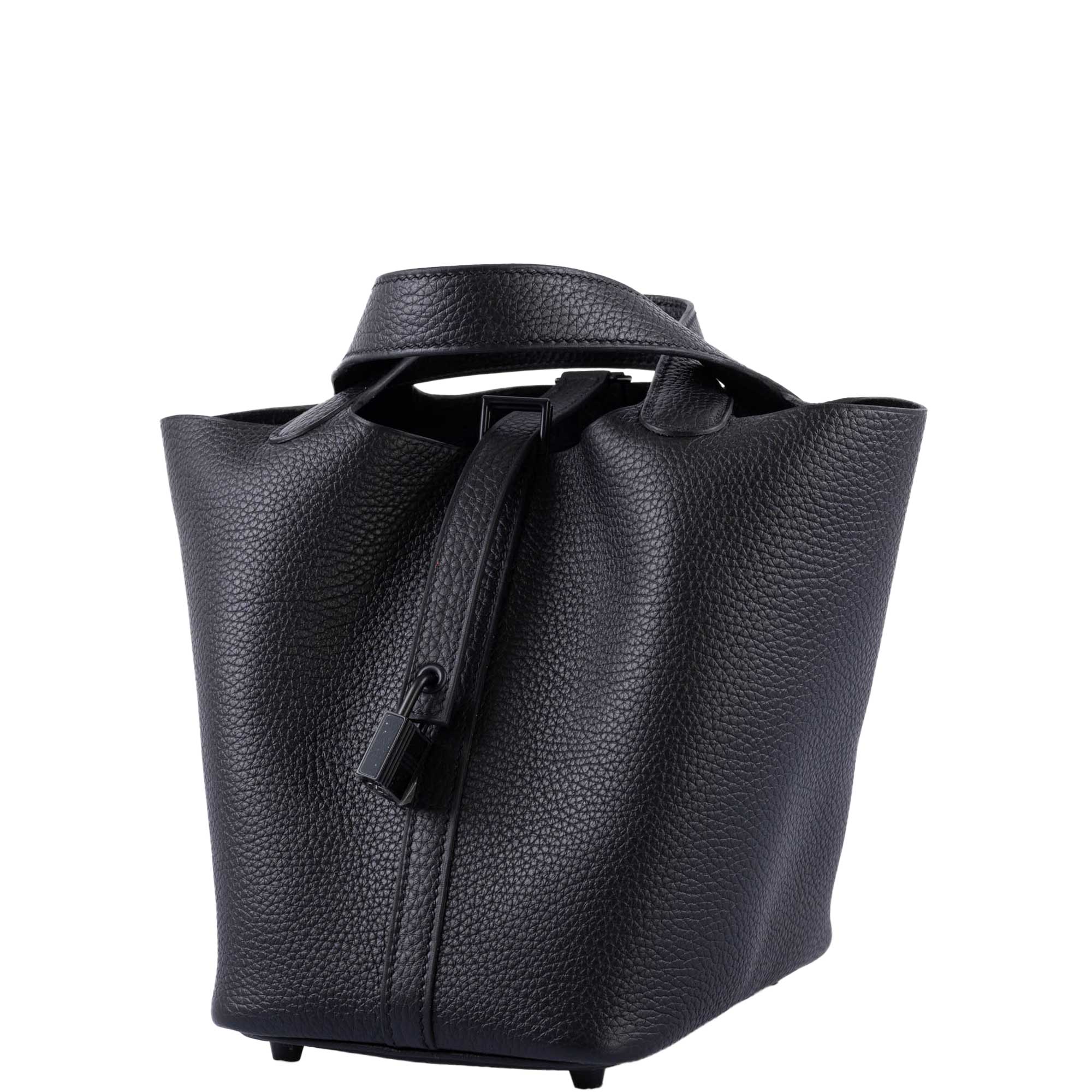 Hermès Picotin Lock 18 Black Clemence Leather Tote with Black Hardware - 2021