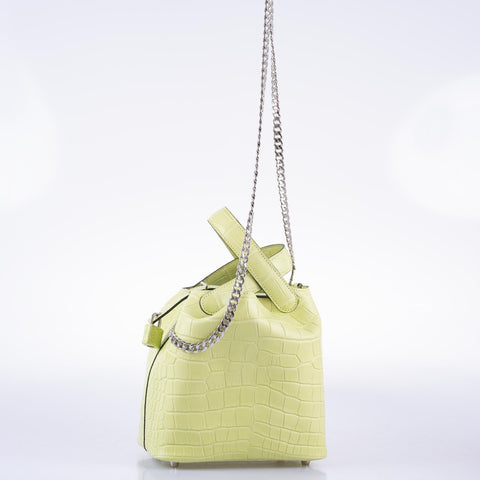 Hermès Picotin Lock 18 Jaune Bourgeon Matte Alligator Palladium Hardware
