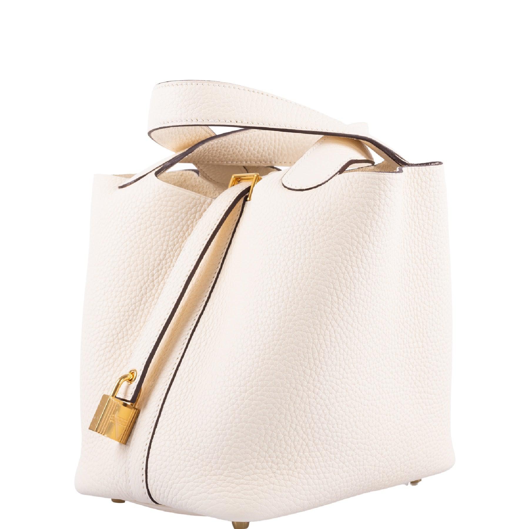Hermès Picotin Lock 22 Nata Clemence Tote with Gold Hardware