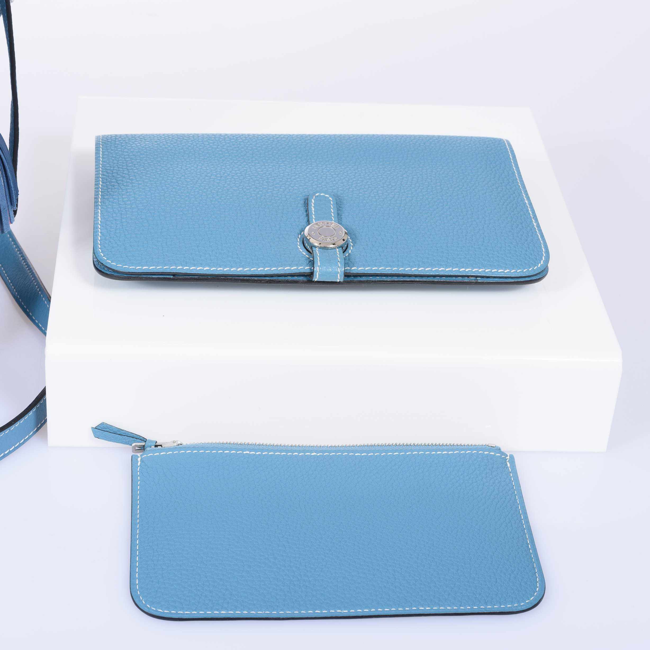 Hermès Picotin Lock PM And Dogon Wallet Blue Jean Combo Togo Palladium Hardware