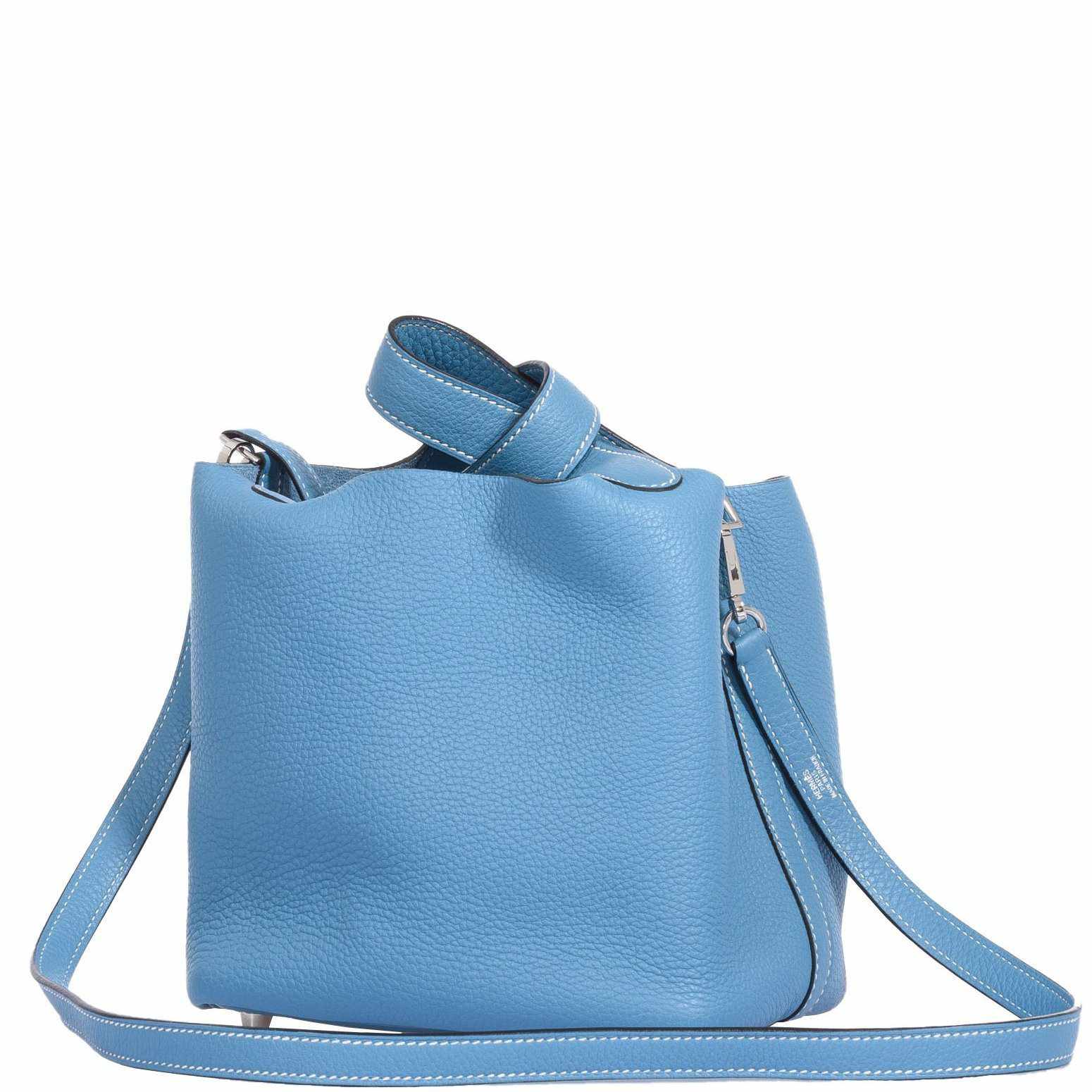 Hermès Picotin Lock PM And Dogon Wallet Blue Jean Combo Togo Palladium Hardware