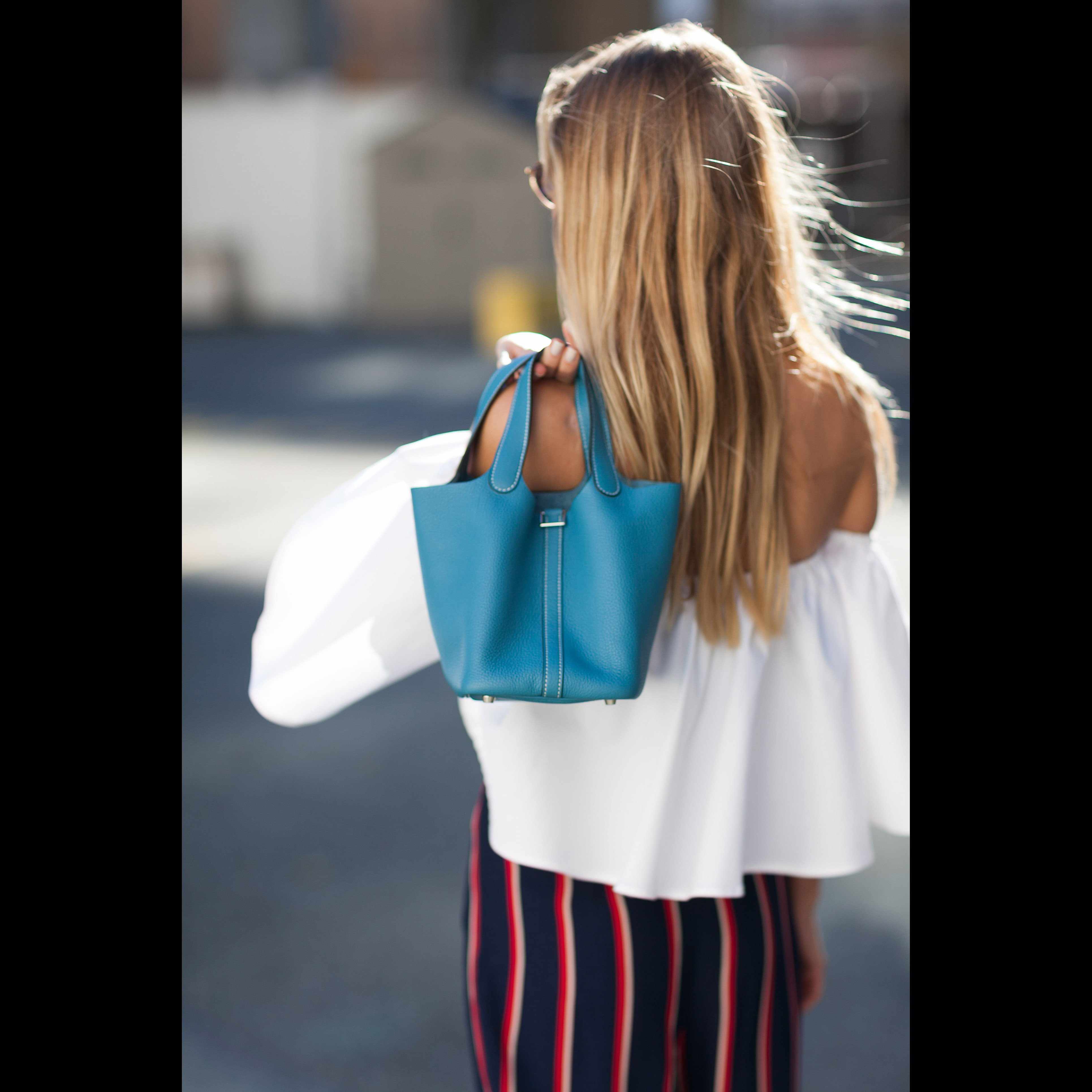 Hermès Picotin Lock PM Blue Jean Togo Palladium Hardware