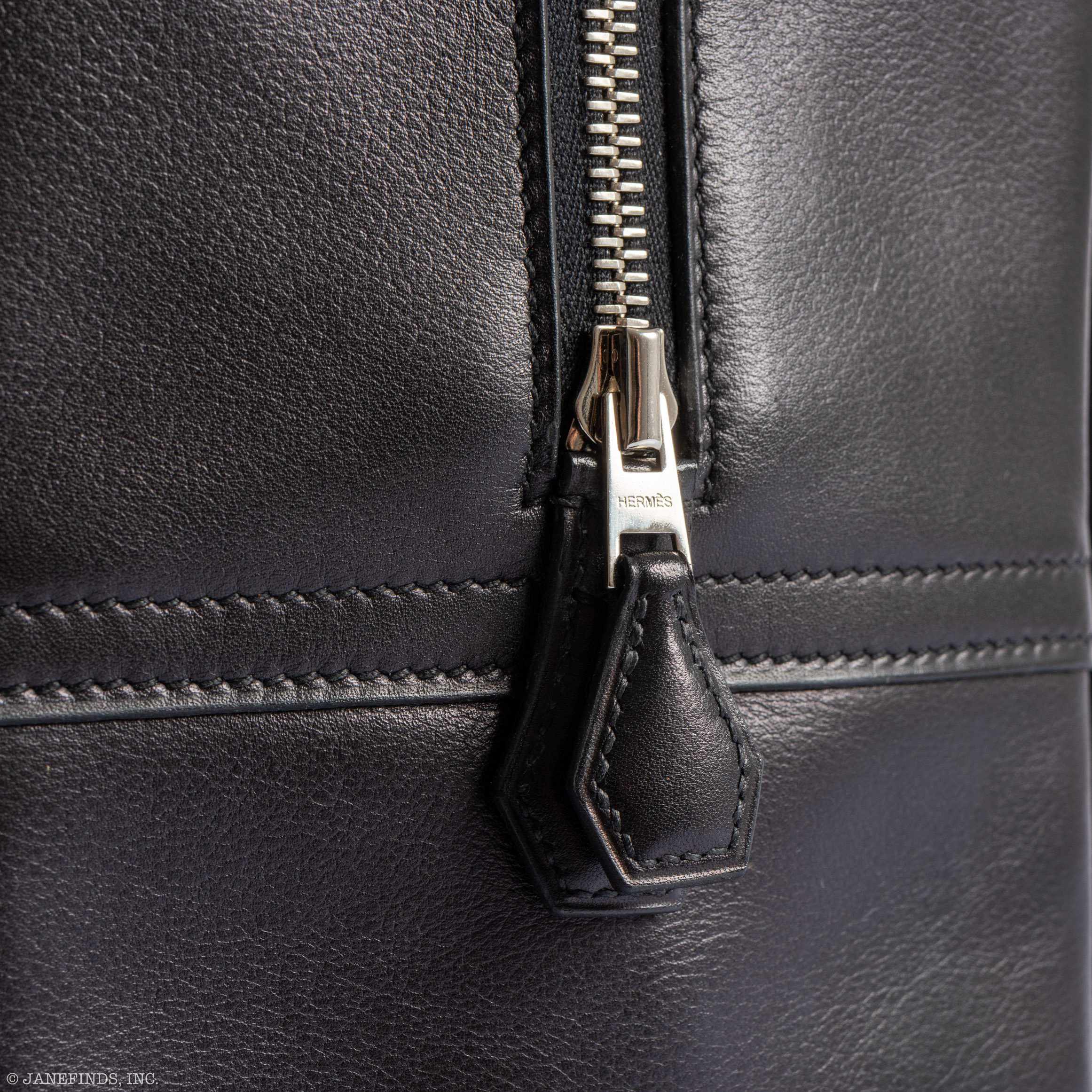 Hermès Plume fourre-tout 40 Dr. No Bag Black Evergrain Palladium Hardware