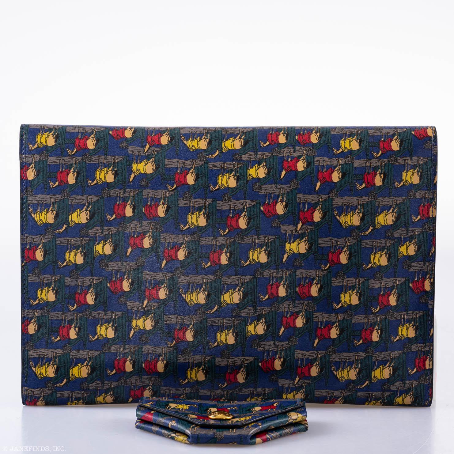 Hermès Rio Horse Printed Leather Clutch Bag & Levan Coin Purse - 1993, W Circle