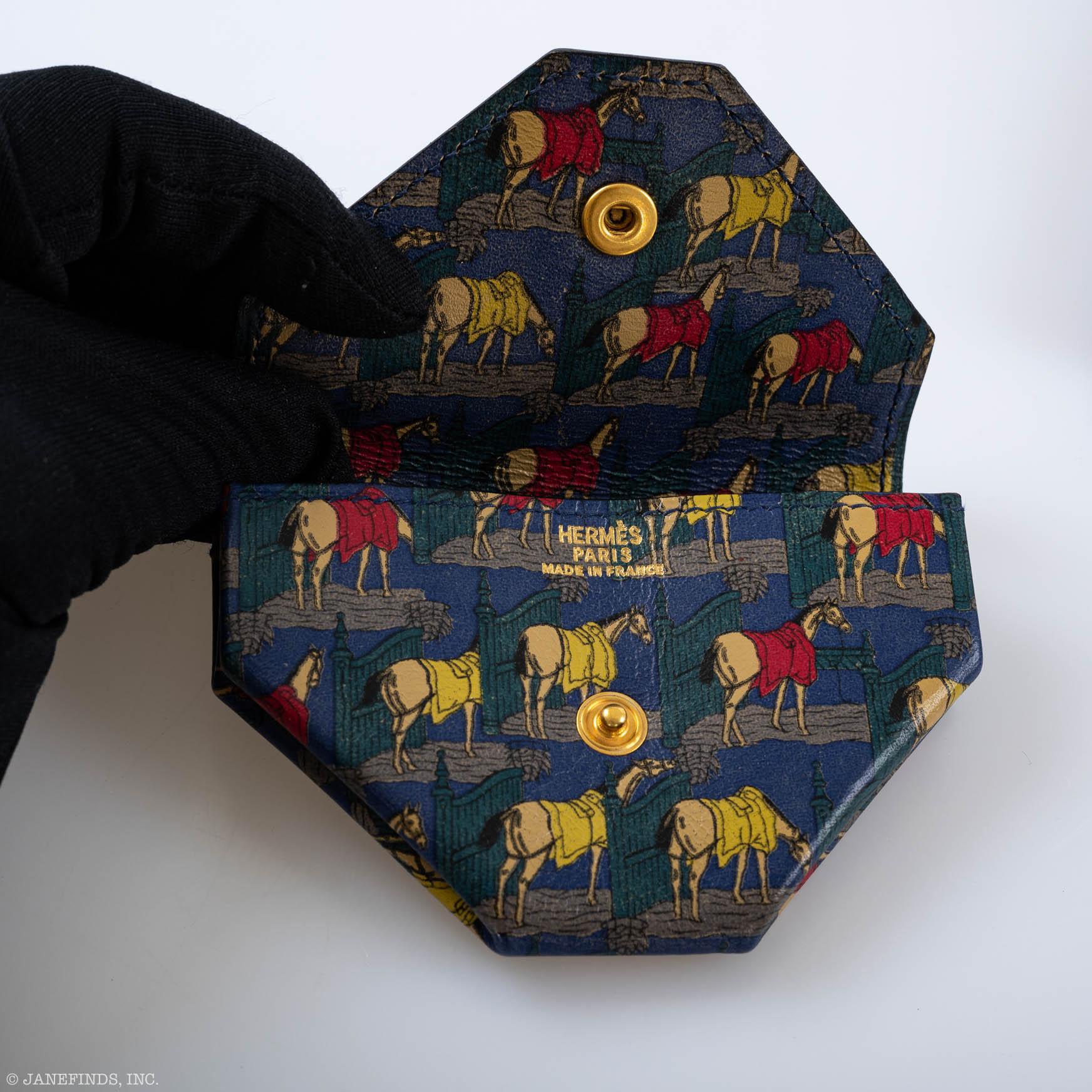 Hermès Rio Horse Printed Leather Clutch Bag & Levan Coin Purse - 1993, W Circle
