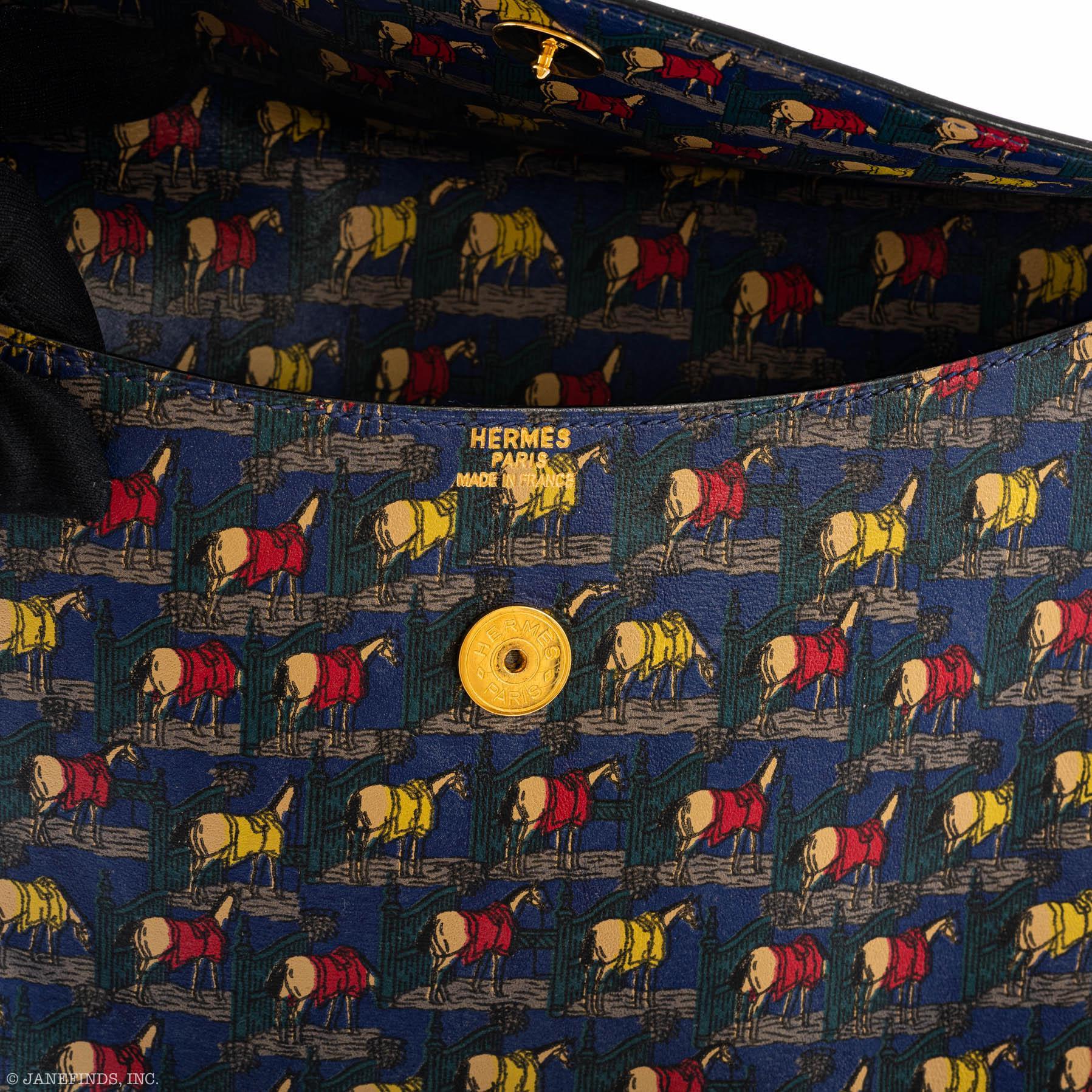 Hermès Rio Horse Printed Leather Clutch Bag & Levan Coin Purse - 1993, W Circle