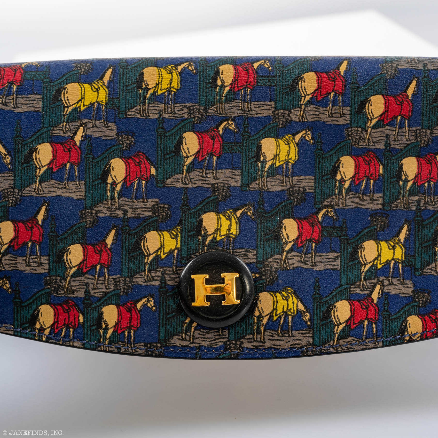 Hermès Rio Horse Printed Leather Clutch Bag & Levan Coin Purse - 1993, W Circle