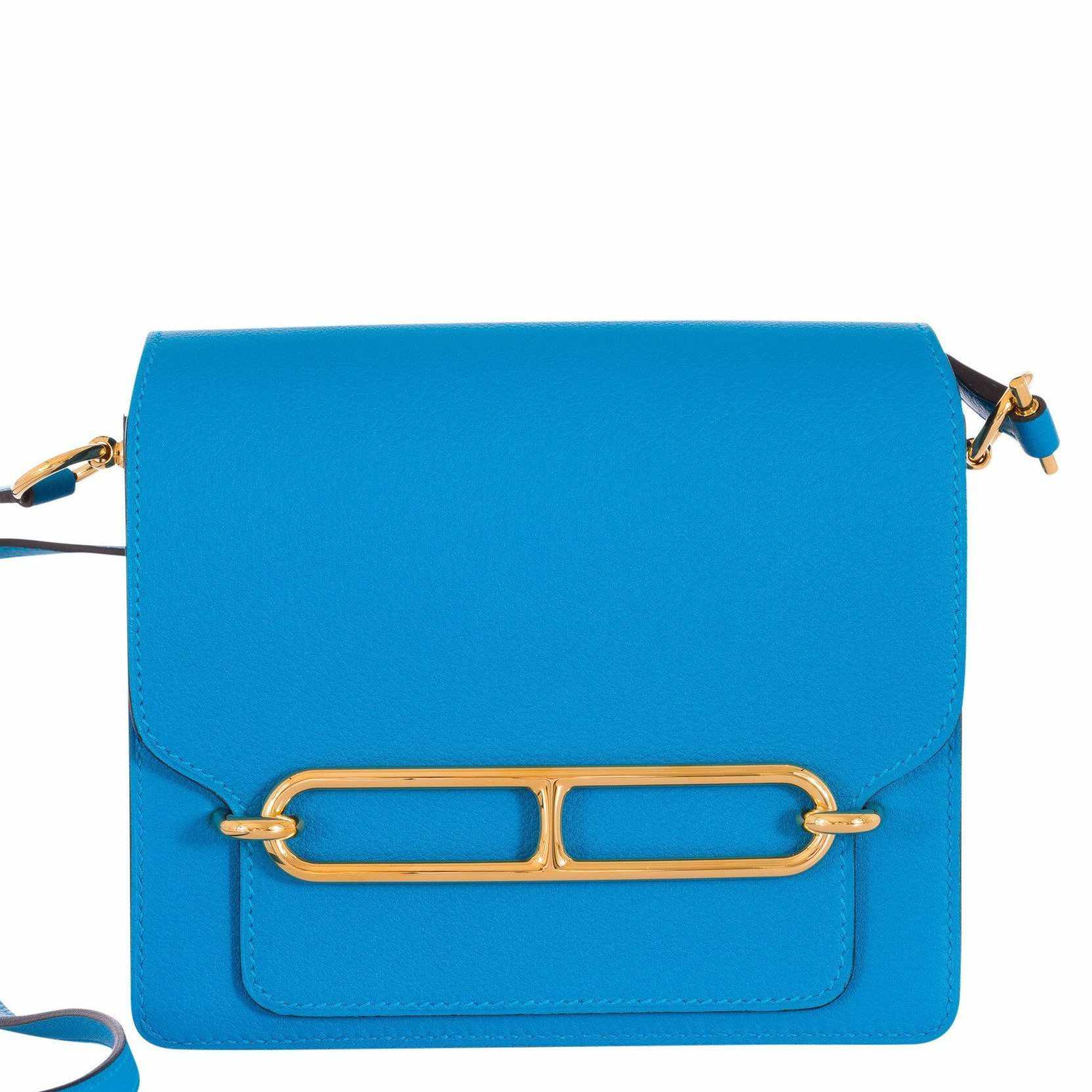 Hermes Mini Kelly 20 cm Sellier Bag Navy Blue Box Golden Hardware