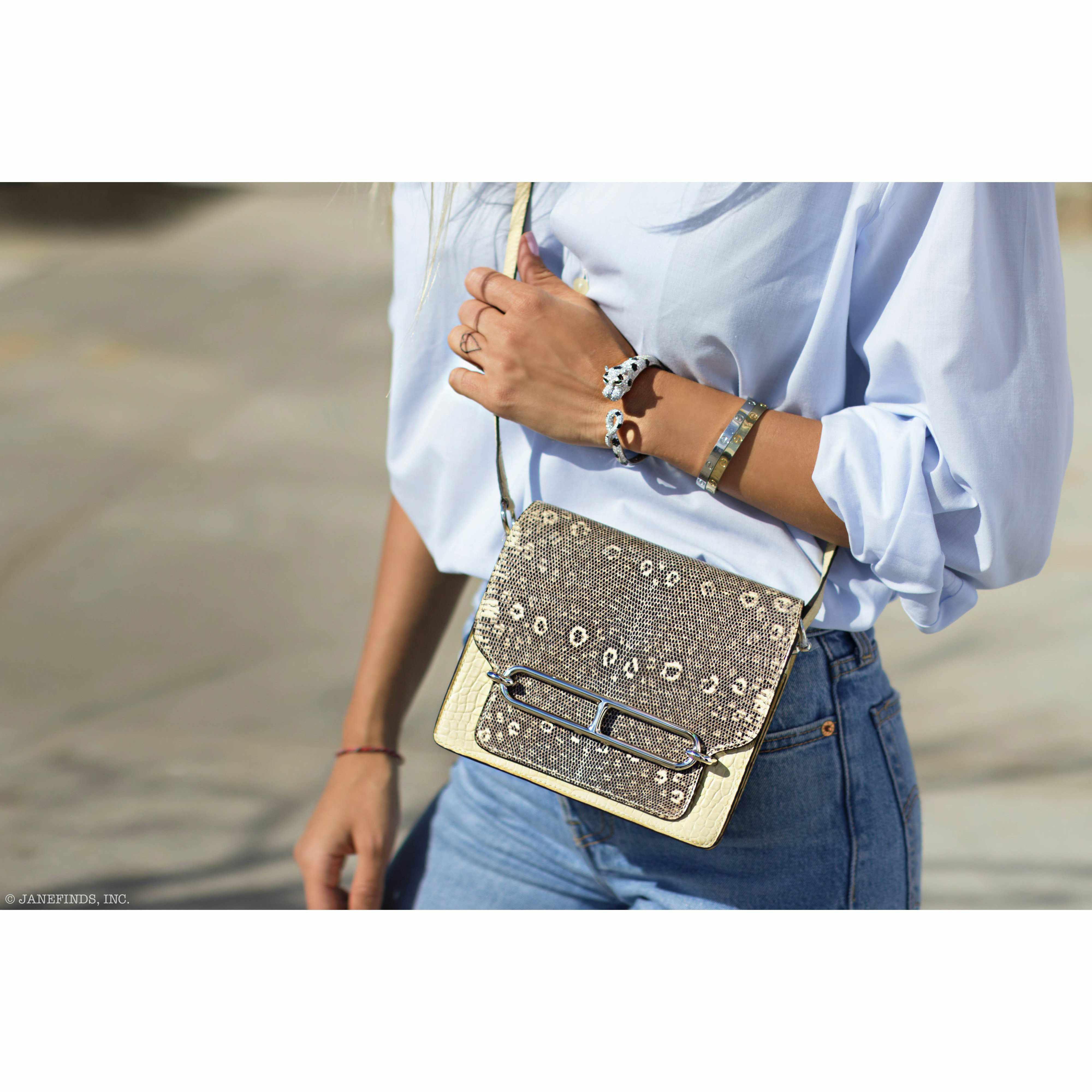 Hermès Roulis Mini Ombre Vanille Lazard Natura Alligator Missi Mat Palladium Hardware