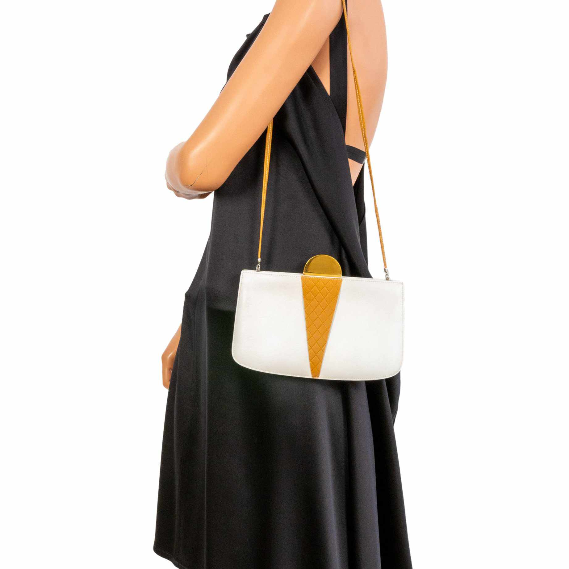 Hermès Sac à Malice Ice Cream Cone White & Gold Evergrain Bag
