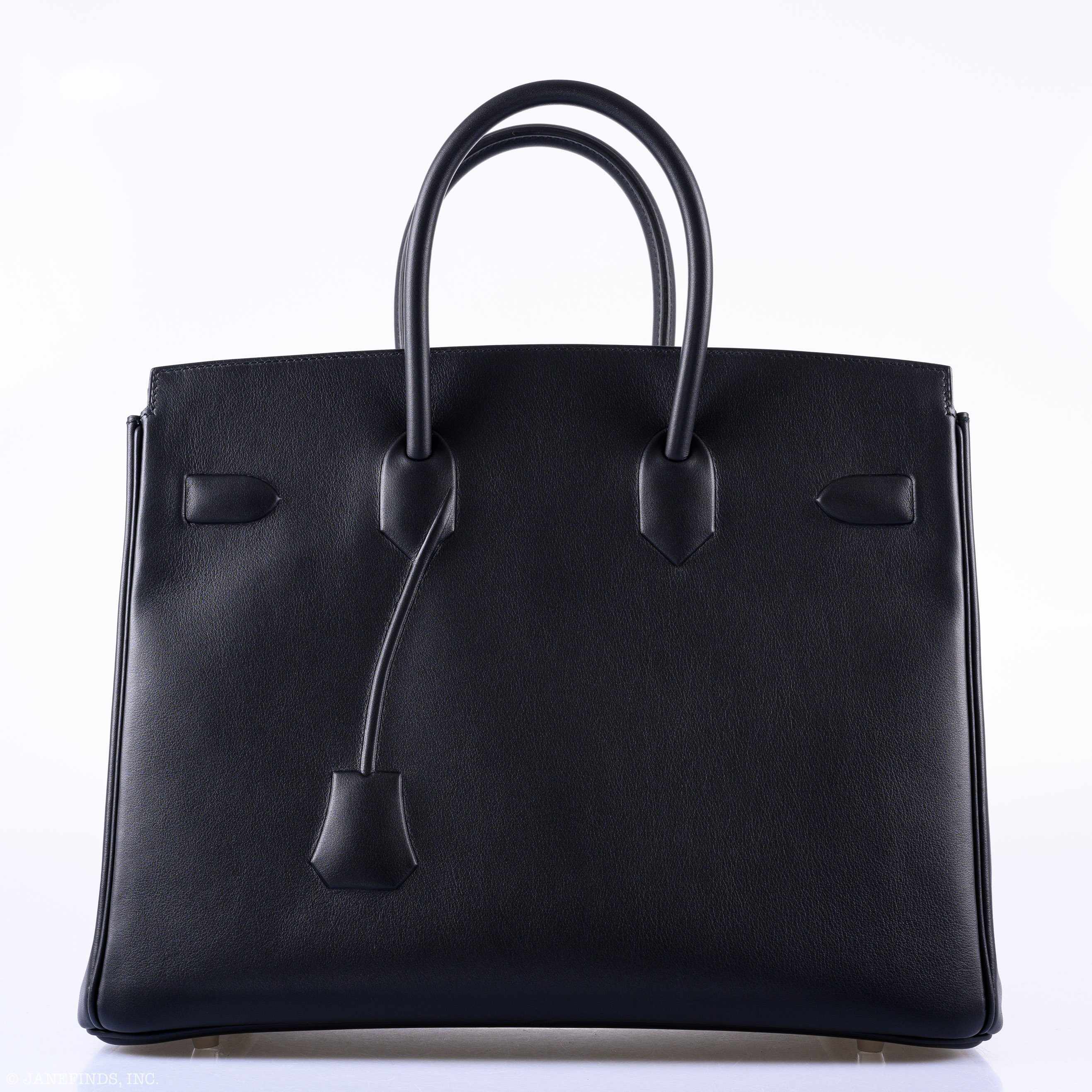 Hermès Shadow Birkin 35 Black Swift Palladium Hardware - 2020, Y