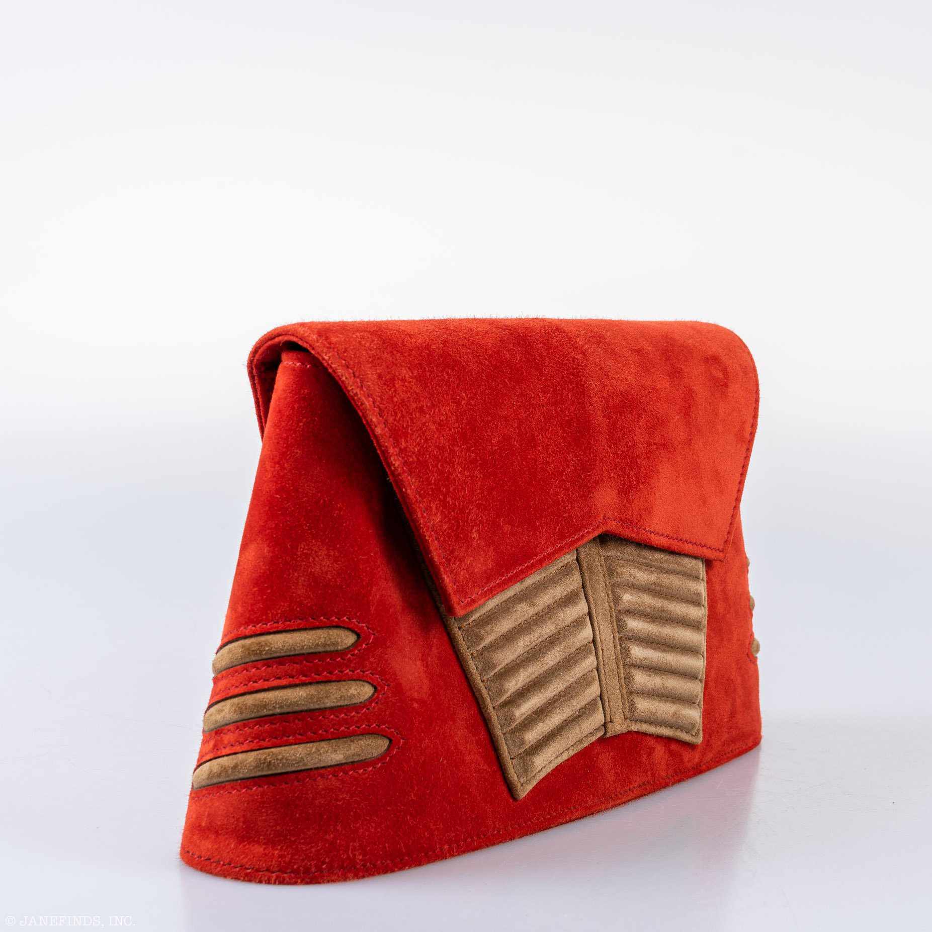 Hermès Shogun Brique & Noisette Doblis Suede “Sac Vader” Clutch