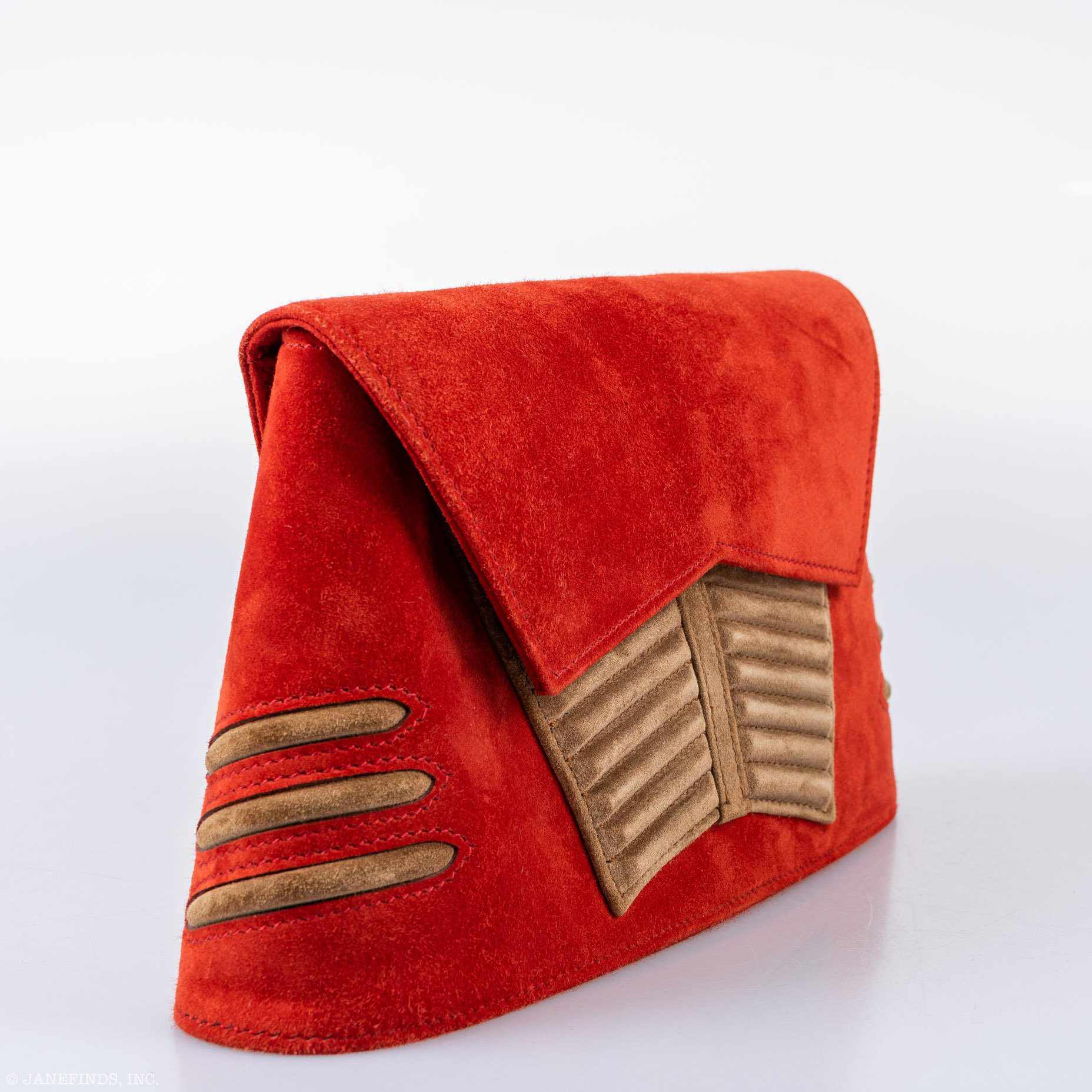 Hermès Shogun Brique & Noisette Doblis Suede “Sac Vader” Clutch