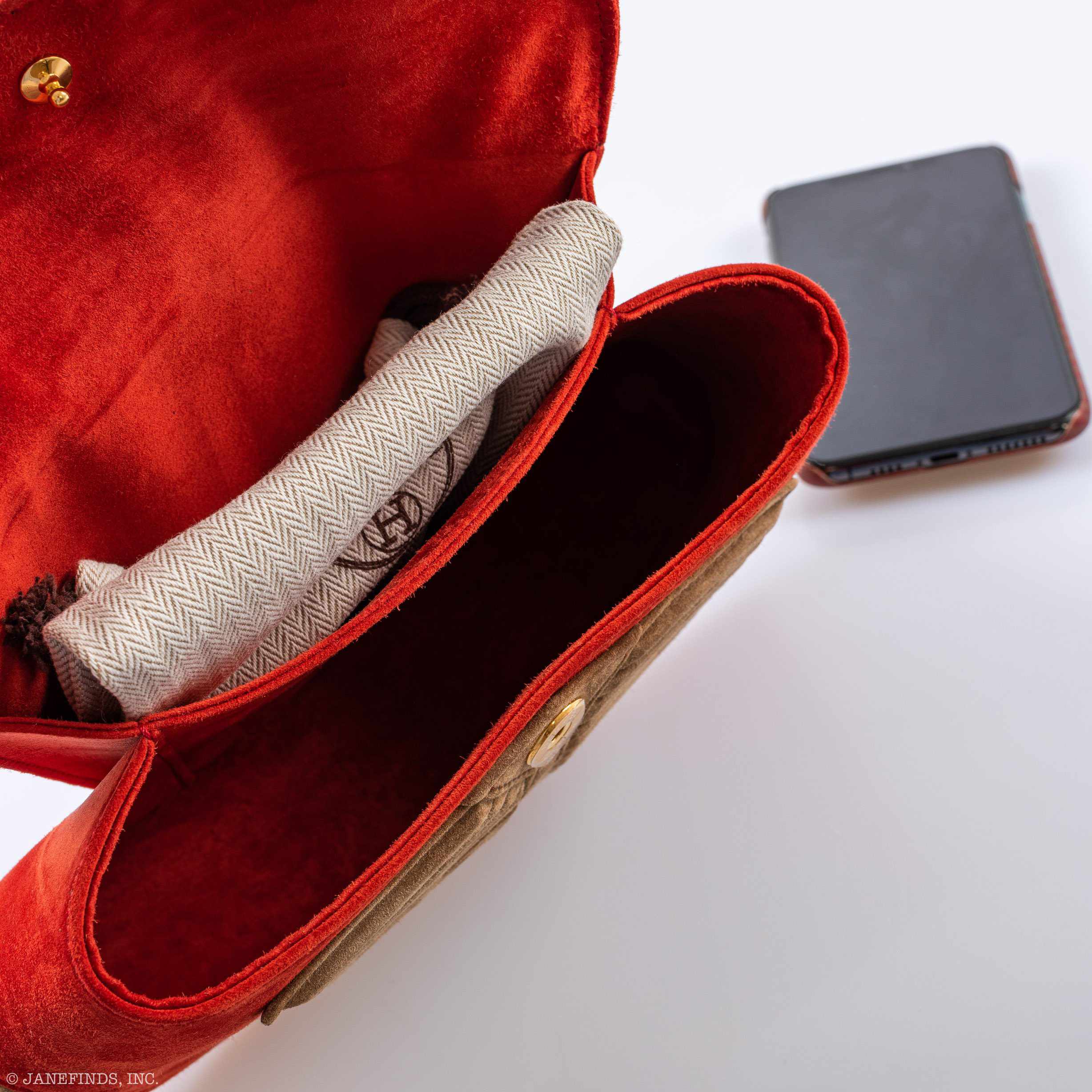 Hermès Shogun Brique & Noisette Doblis Suede “Sac Vader” Clutch