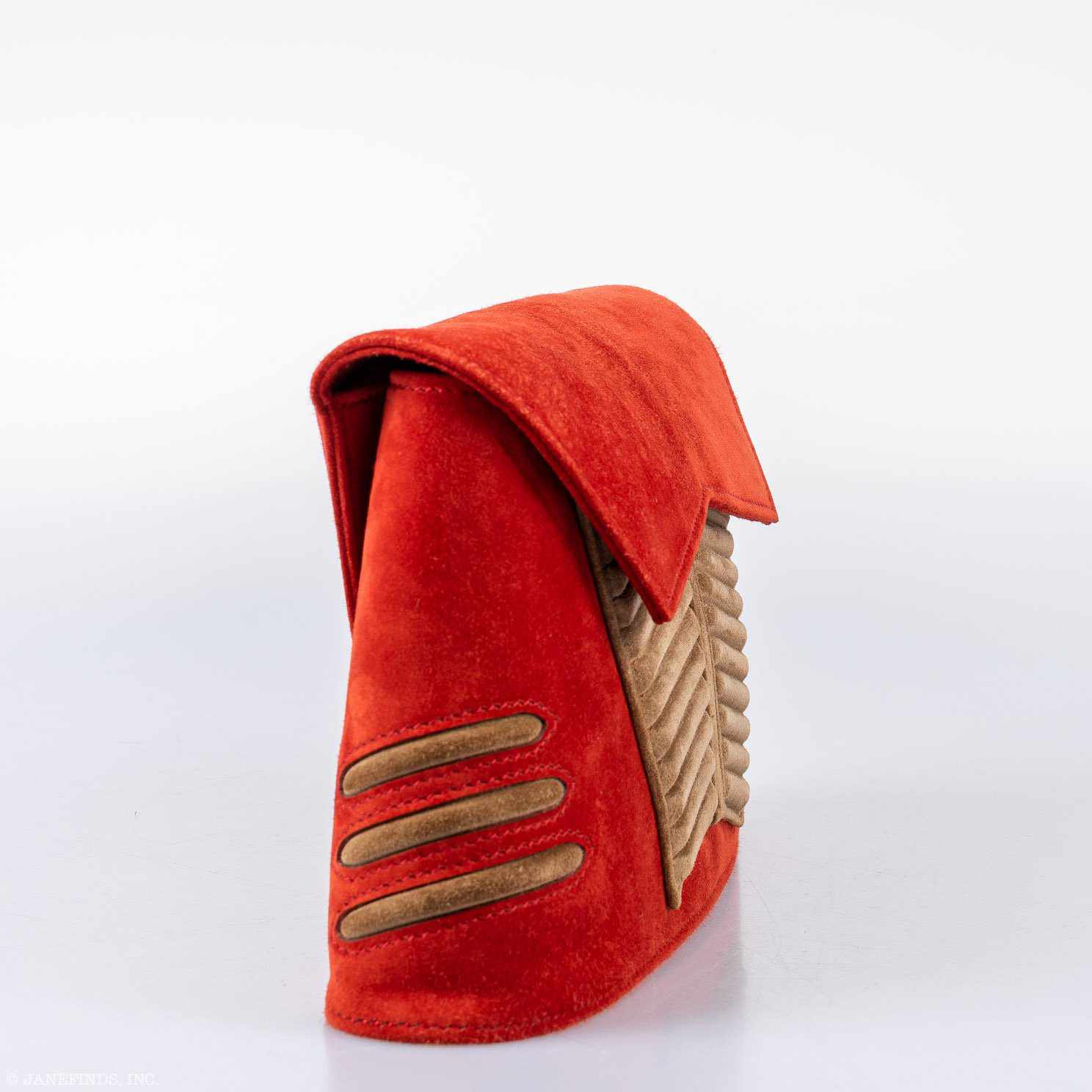 Hermès Shogun Brique & Noisette Doblis Suede “Sac Vader” Clutch