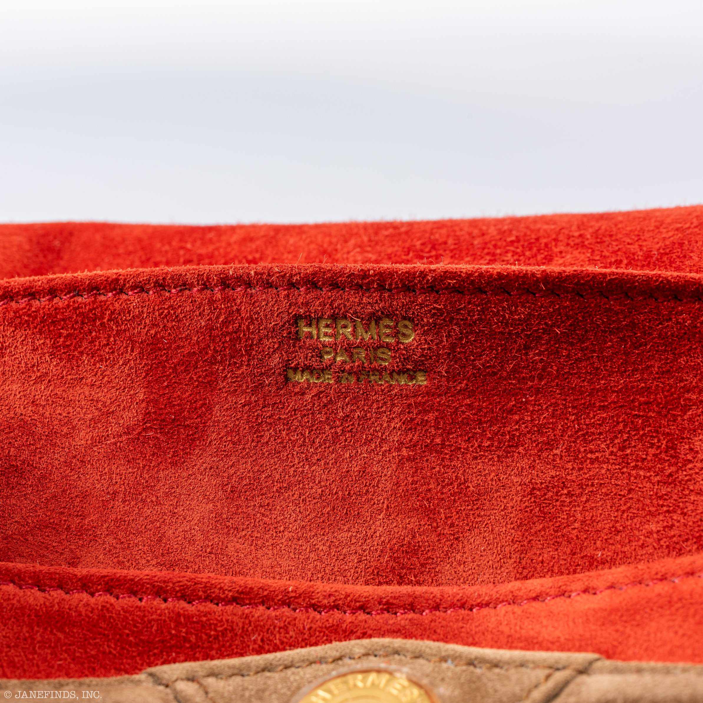 Hermès Shogun Brique & Noisette Doblis Suede “Sac Vader” Clutch