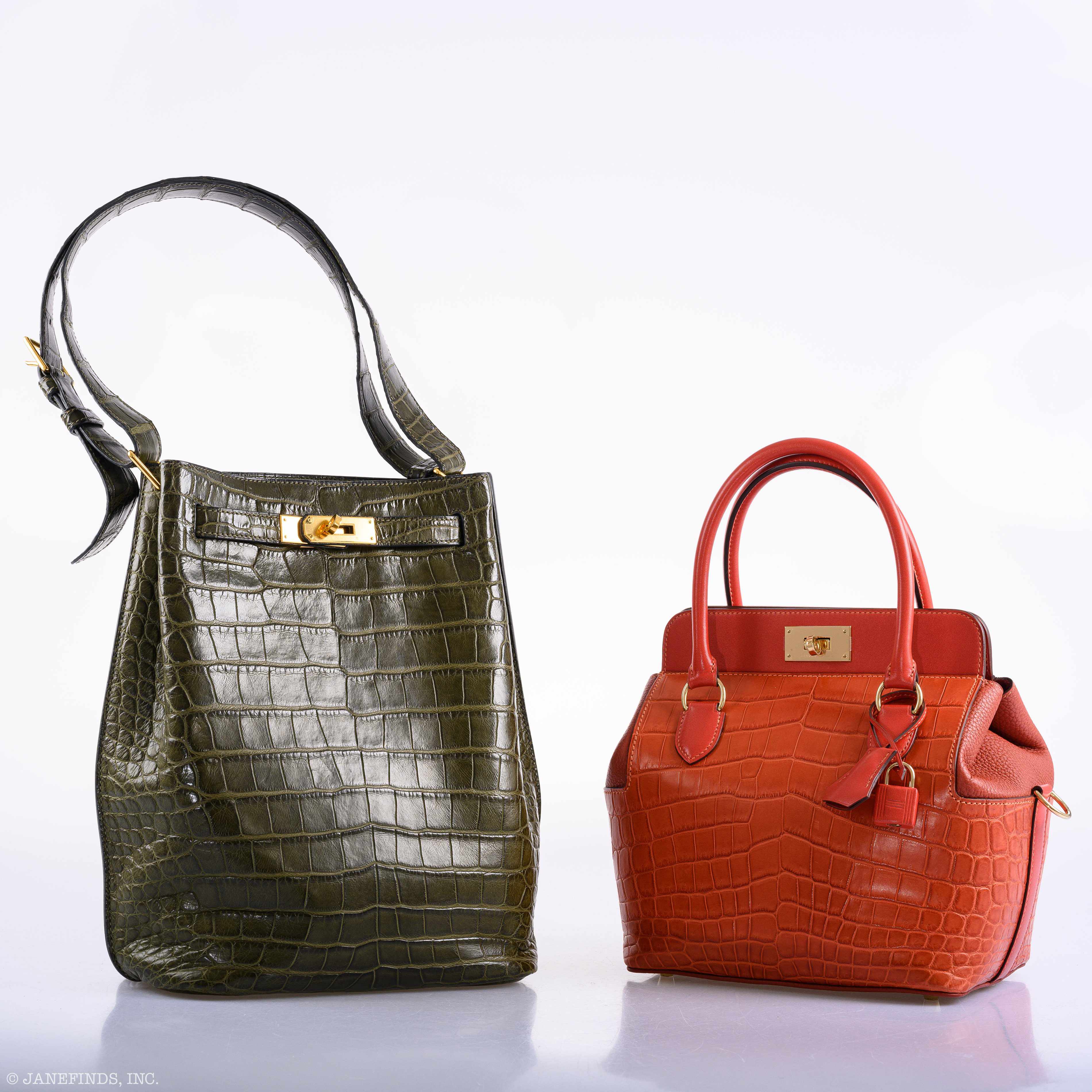 Hermès So Kelly 22 Matte Vert Veronese Alligator Gold Hardware - 2012, P Square