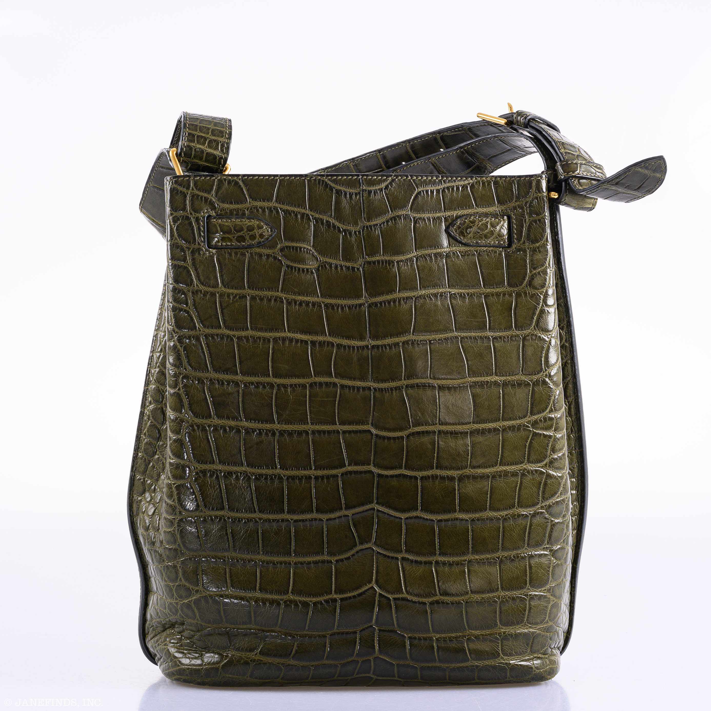 Hermès So Kelly 22 Matte Vert Veronese Alligator Gold Hardware - 2012, P Square