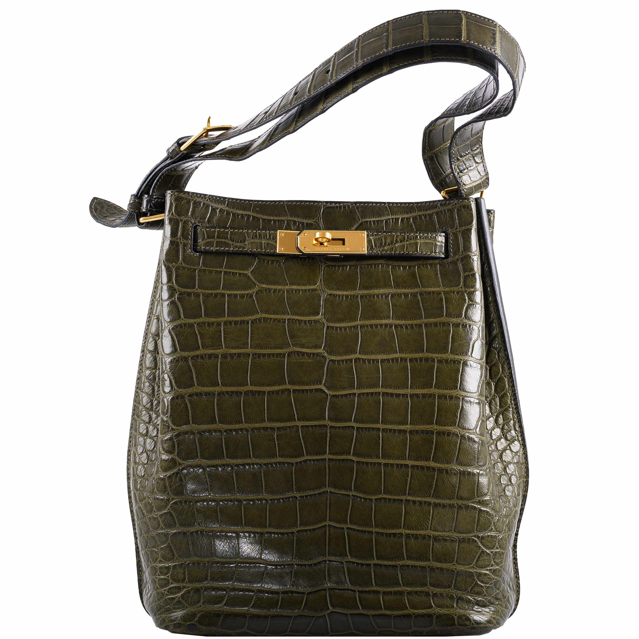 Hermes So Kelly 22 Vert Veronese Tote Shoulder Bag Gold Hardware Togo  Leather • MIGHTYCHIC • 