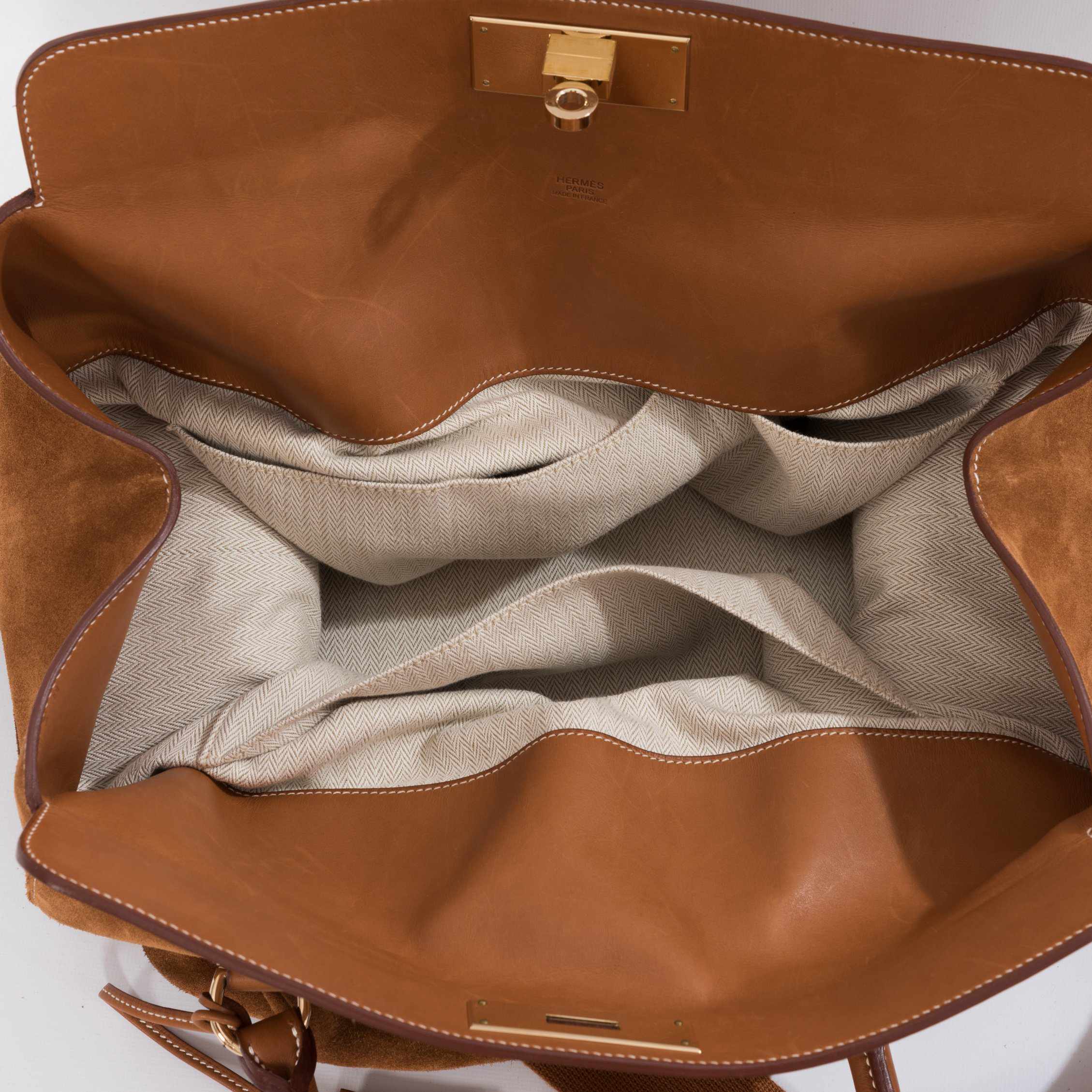 Hermès Toolbox 33 Doblis Suede And Swift Gold Hardware