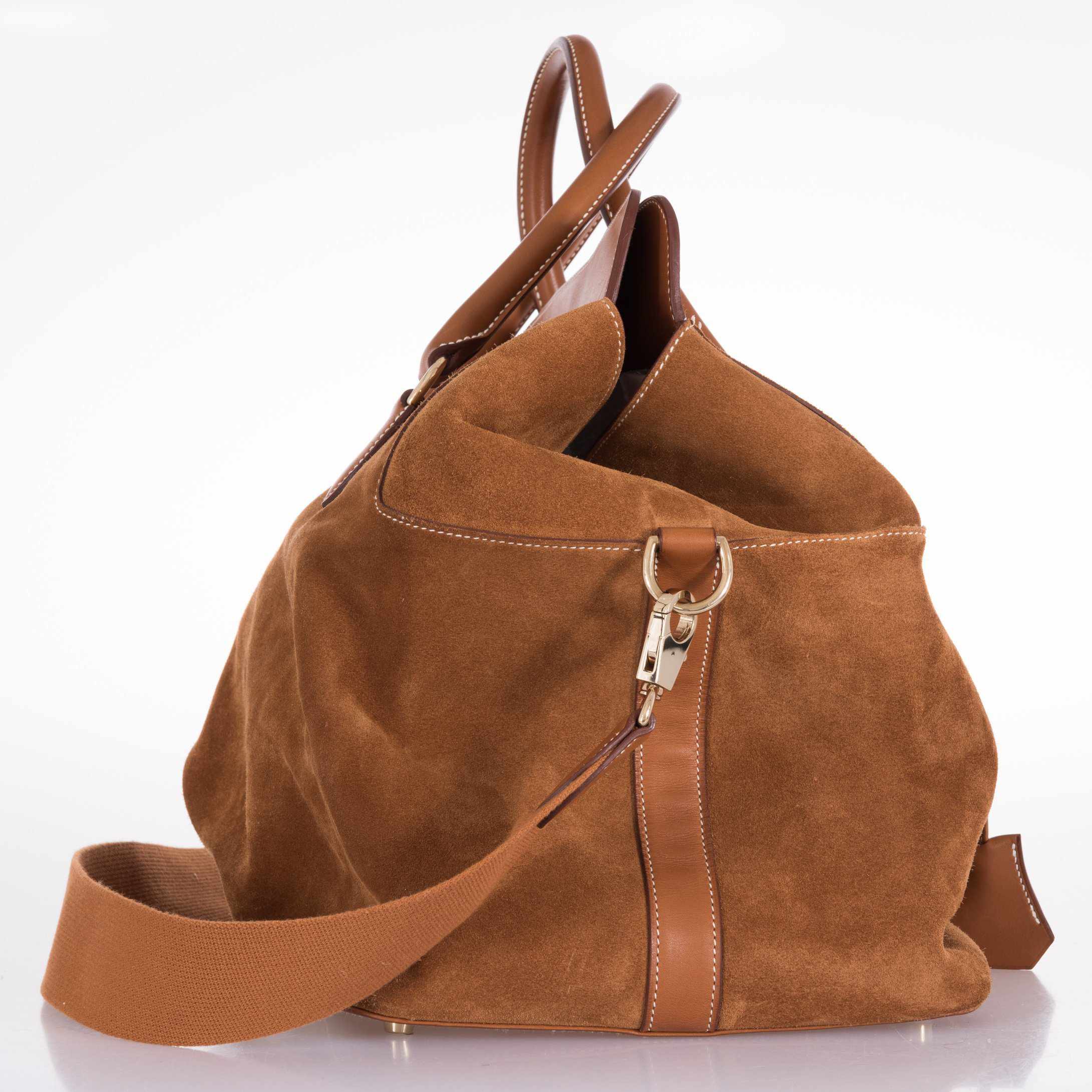 Hermès Toolbox 33 Doblis Suede And Swift Gold Hardware