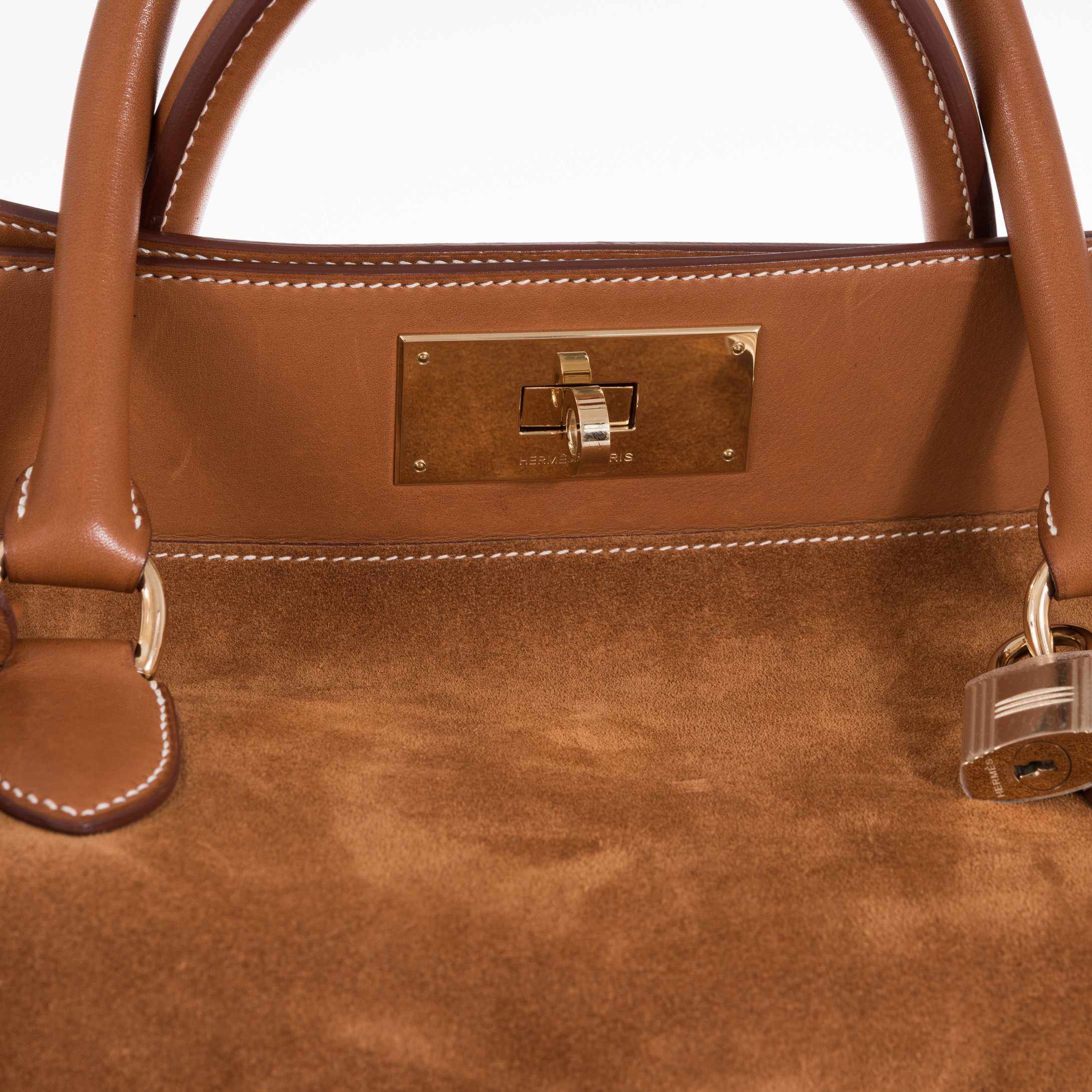 Hermès Toolbox 33 Doblis Suede And Swift Gold Hardware