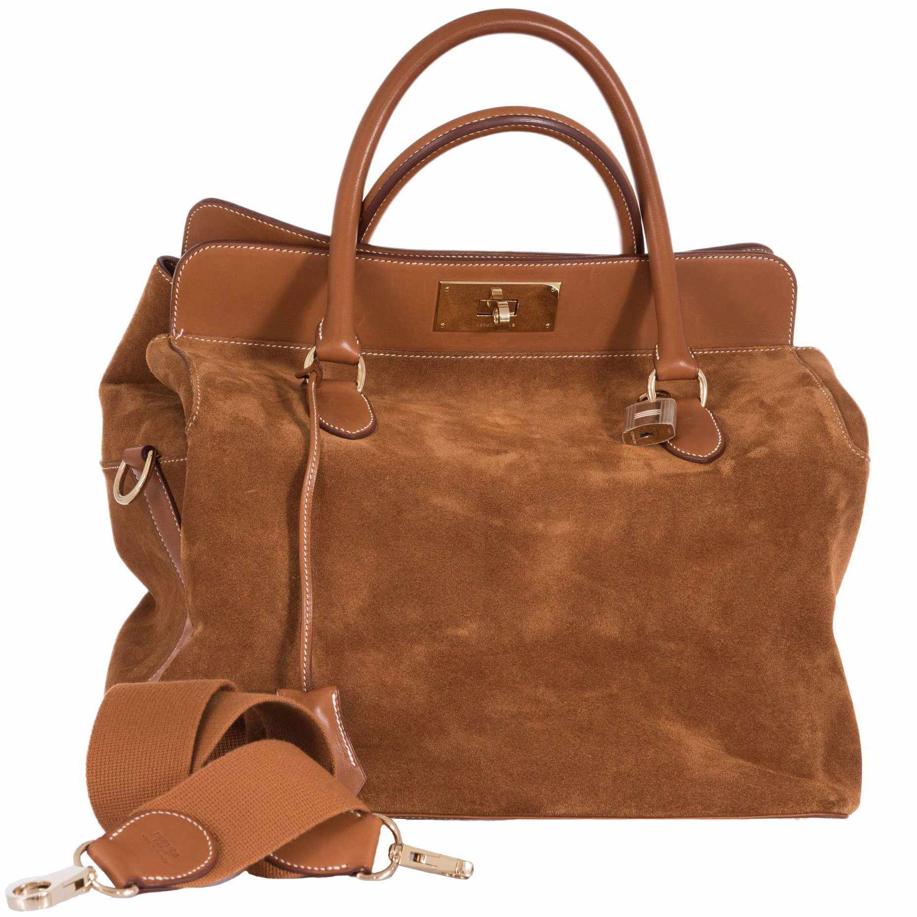 Hermès Toolbox 33 Doblis Suede And Swift Gold Hardware