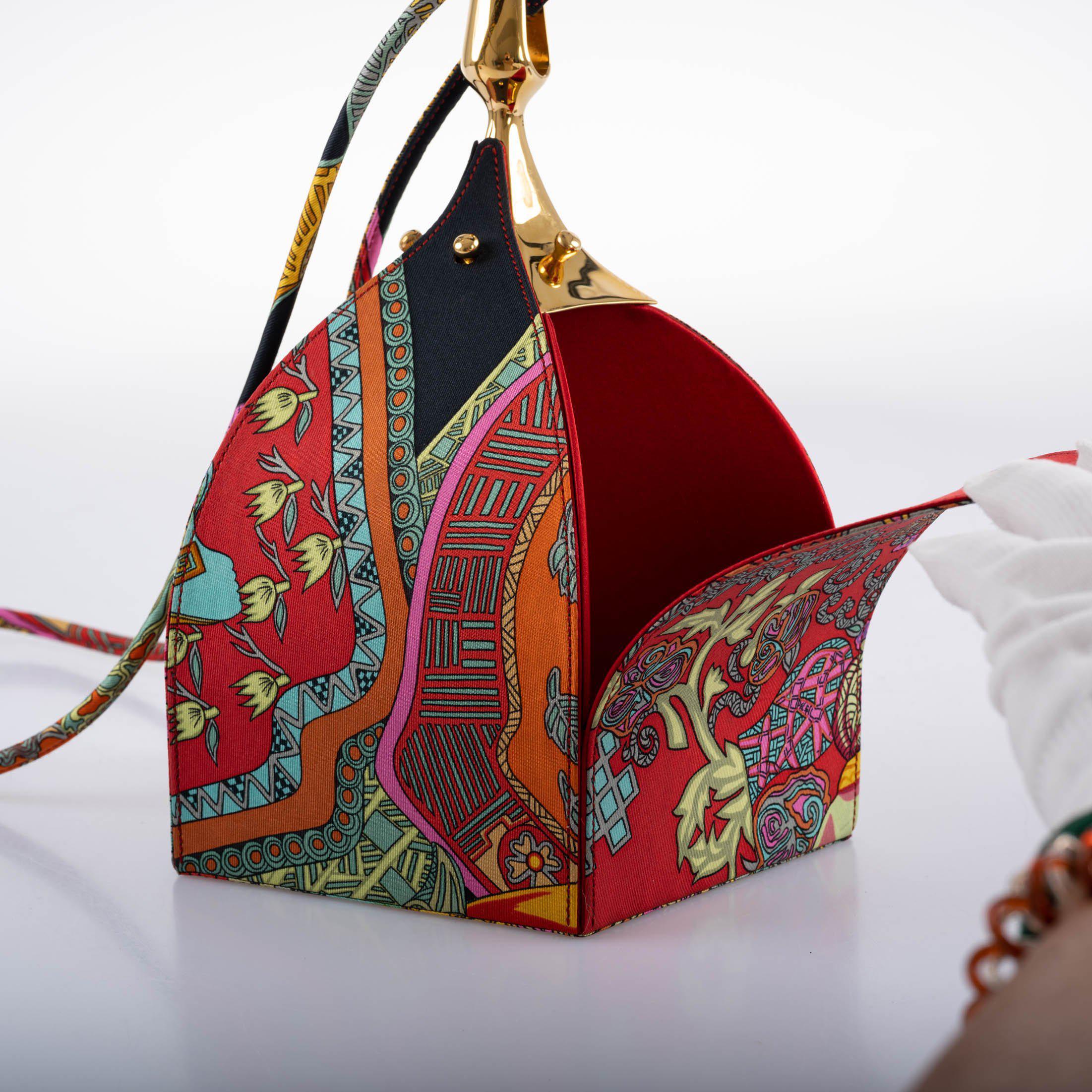 Hermès Unique Silk ‘Art des Steppes’ Yurt Runway Bag - 1991