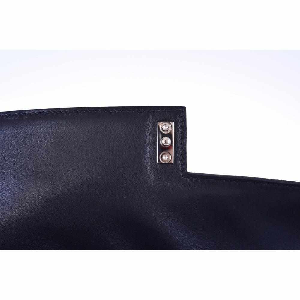 Hermès Verrou Alligator Elan Clutch Black Matte Palladium Hardware