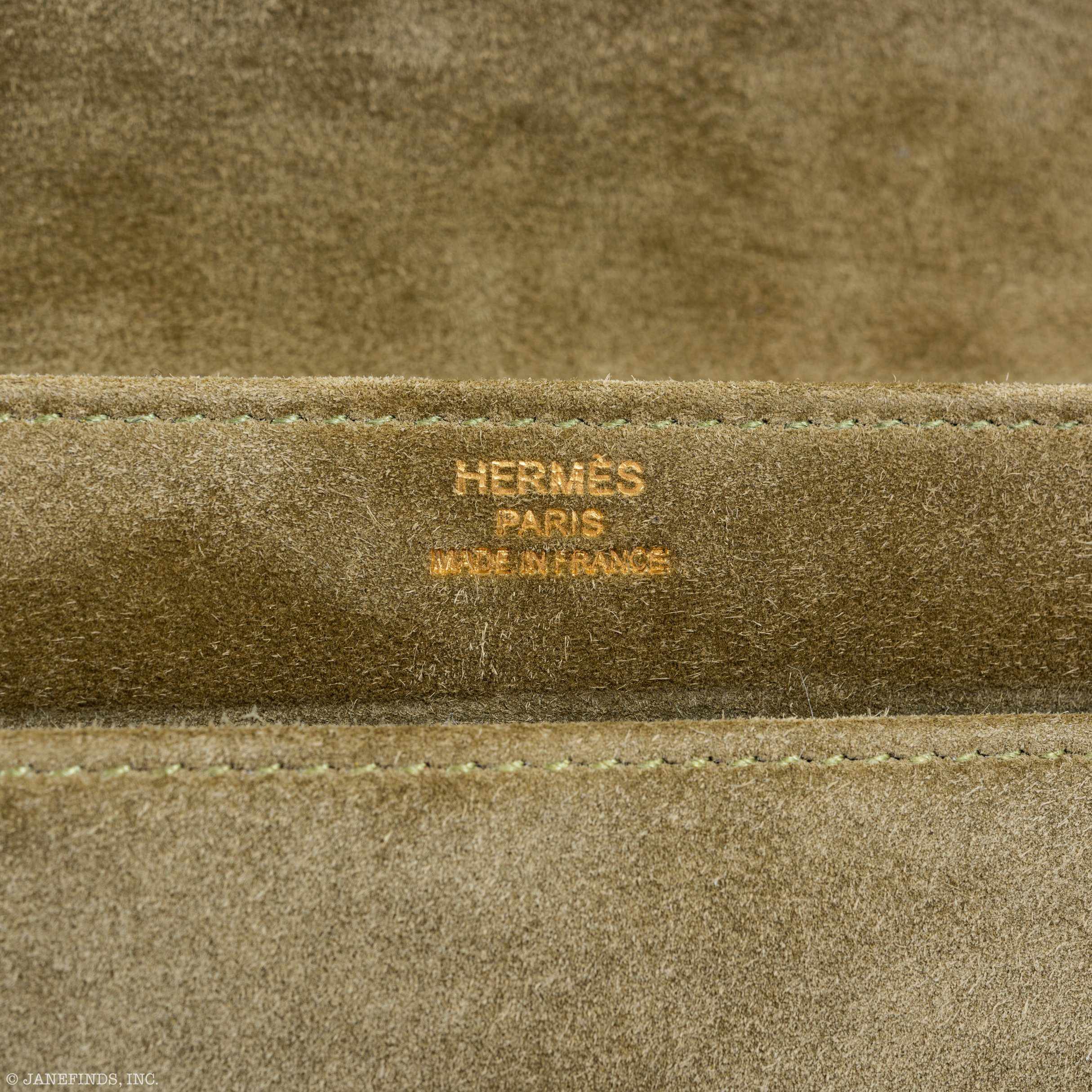 Hermès Verrou Vert Olive Veau Doblis Suede Gold Hardware