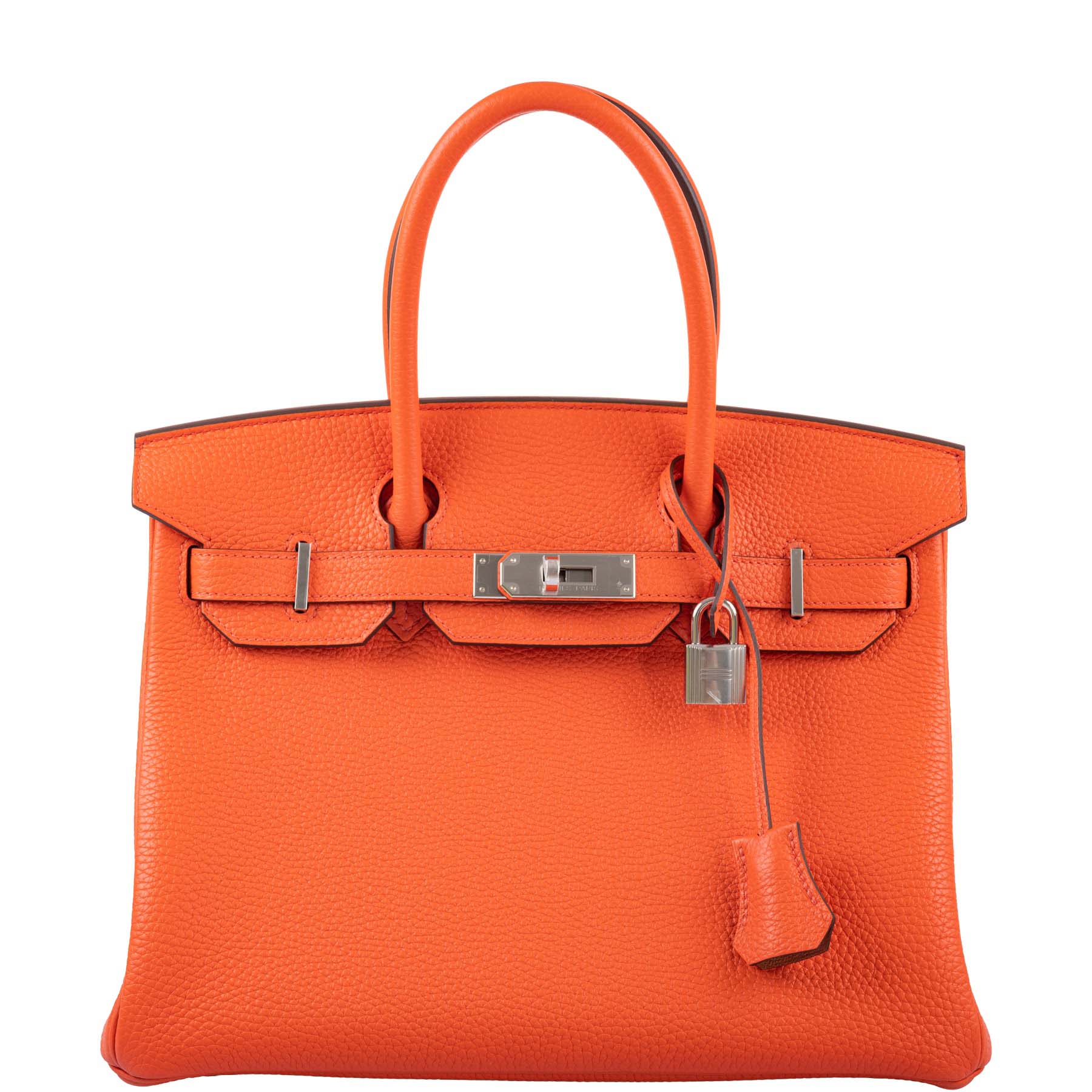 Hermès Verso Birkin 30 Orange Poppy Clemence & Blush Palladium