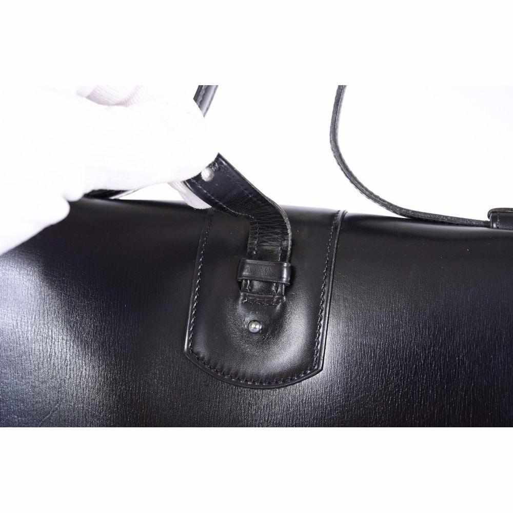 Hermès Vintage Black Box Calf Bonwit Teller Bag Sterling Silver Chaine d'Ancre