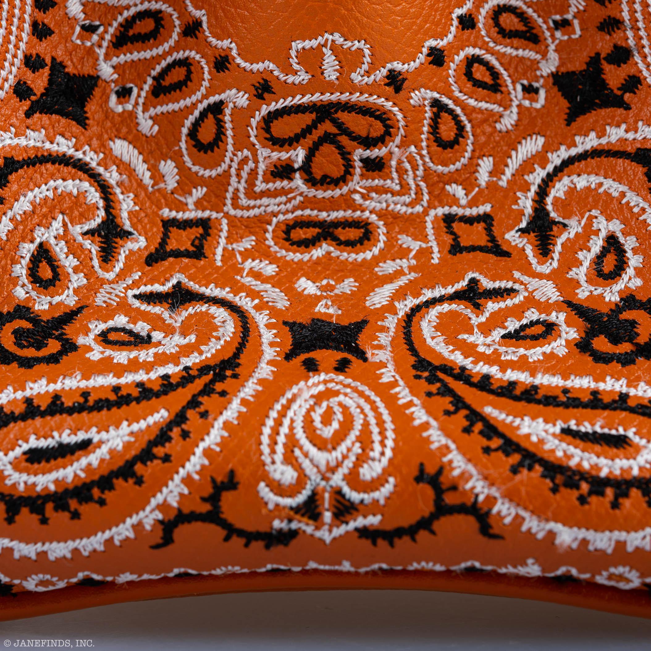 Jay Ahr Vintage 2013 Hermès Birkin 30 Orange Epsom Bandana Embroidery "Rio de Janeiro"